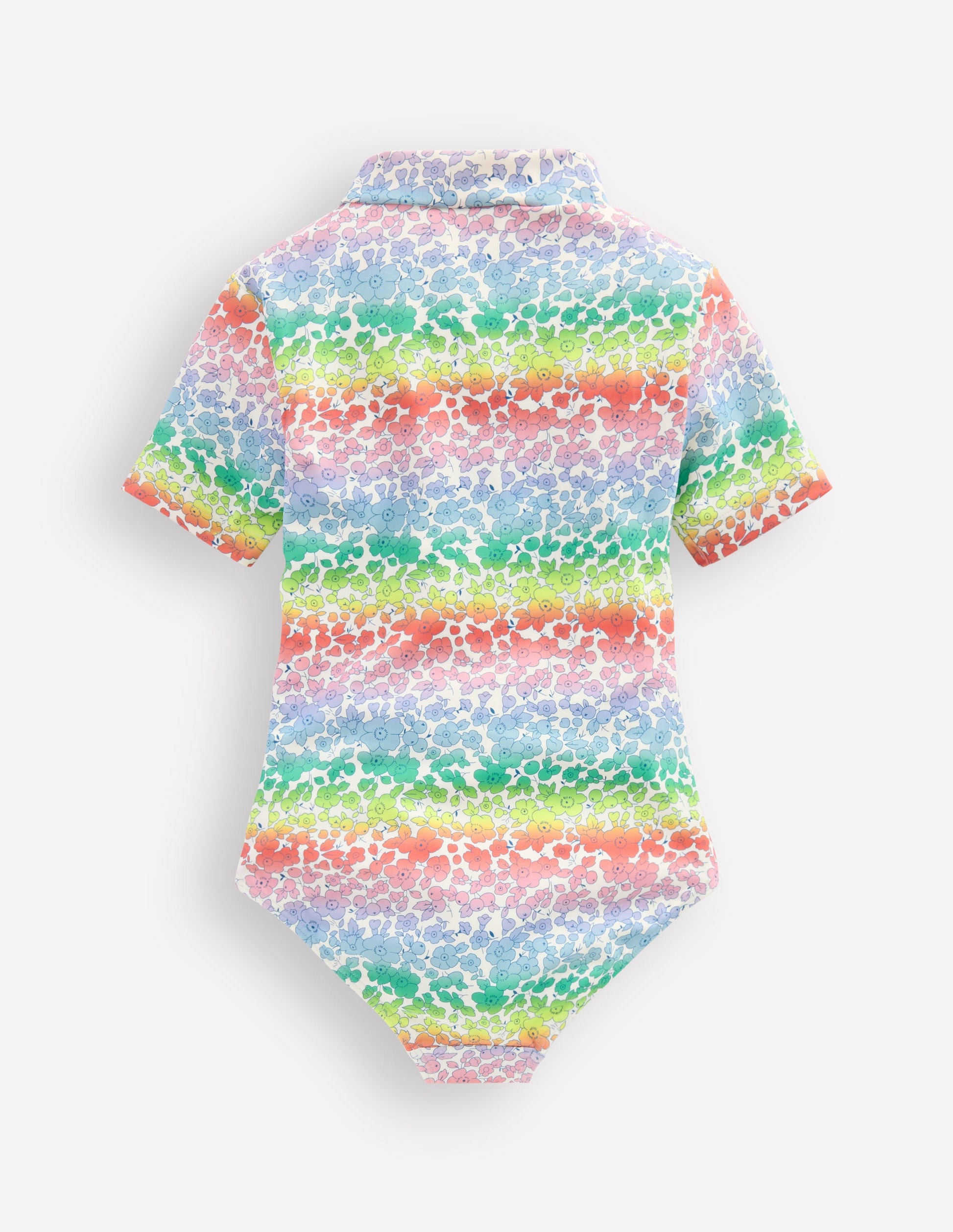 Short Sleeve Swimsuit-Rainbow Ombre Flowerbed-2