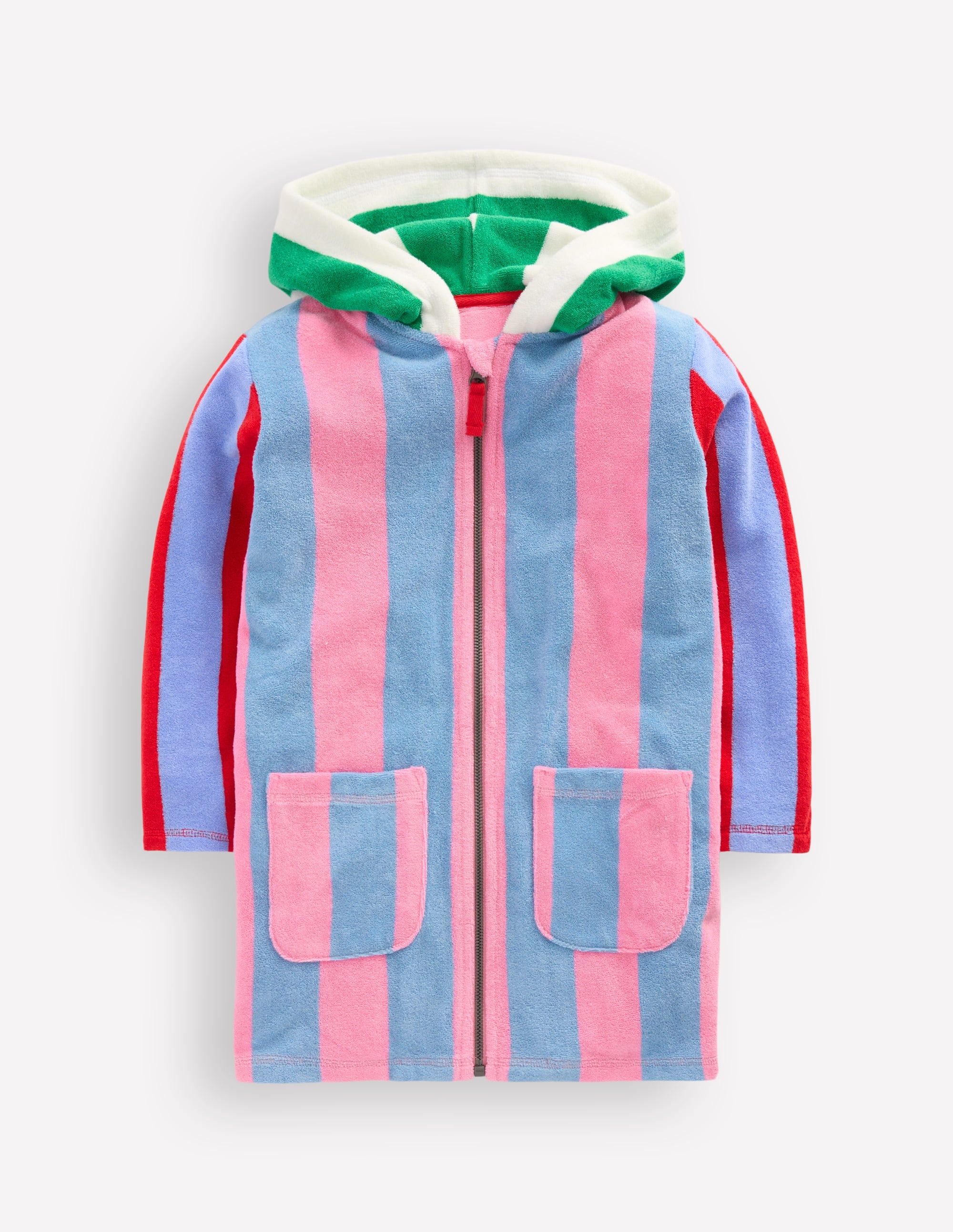 Romie Towelling Zip Throw-On-Multi Hotchpotch Stripe - Image 1