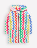 Romie Towelling Zip Throw-On-Multi Rainbow Wave