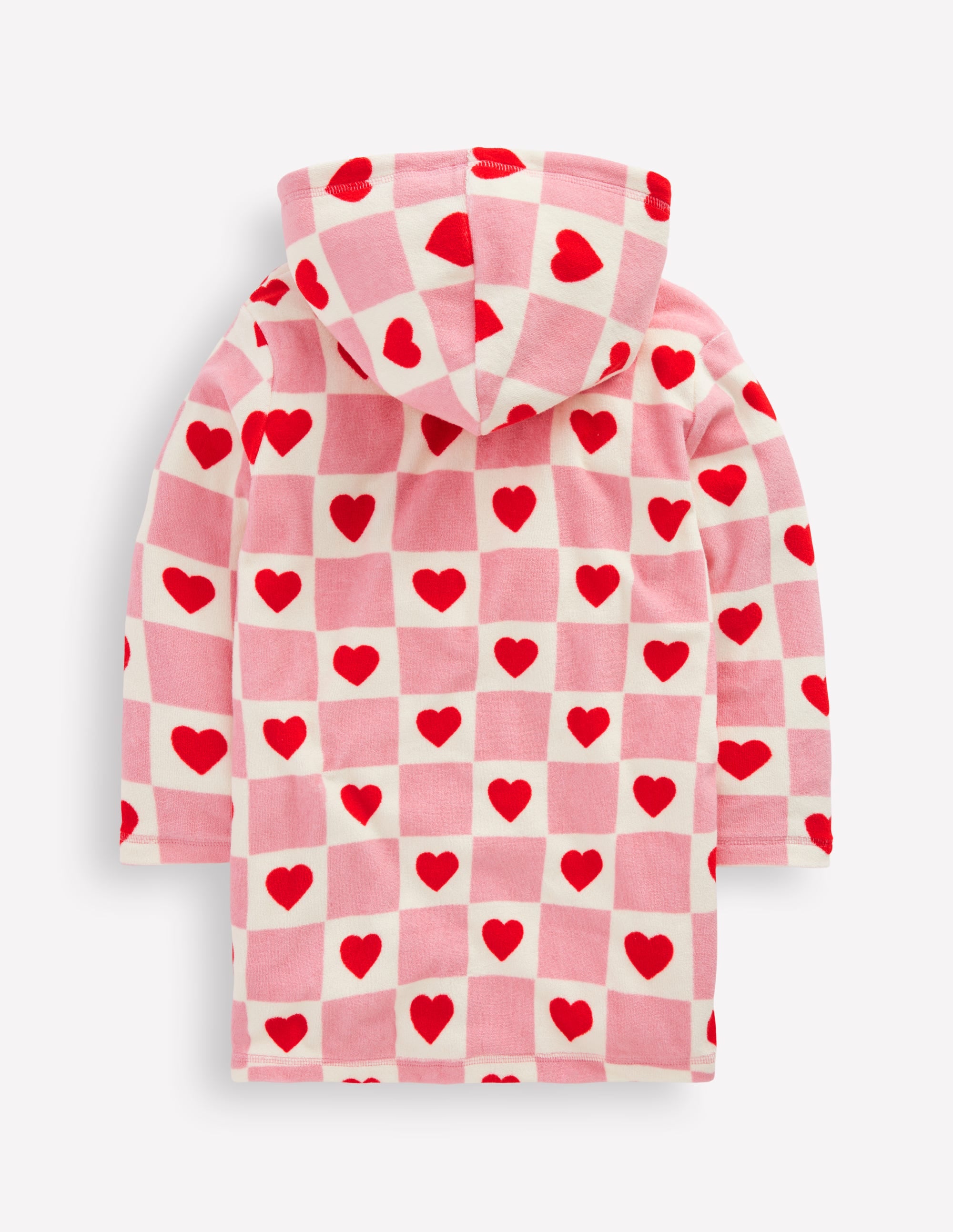 Romie Towelling Zip Throw-On-Bubblegum Pink Heart Stamp - Image 2