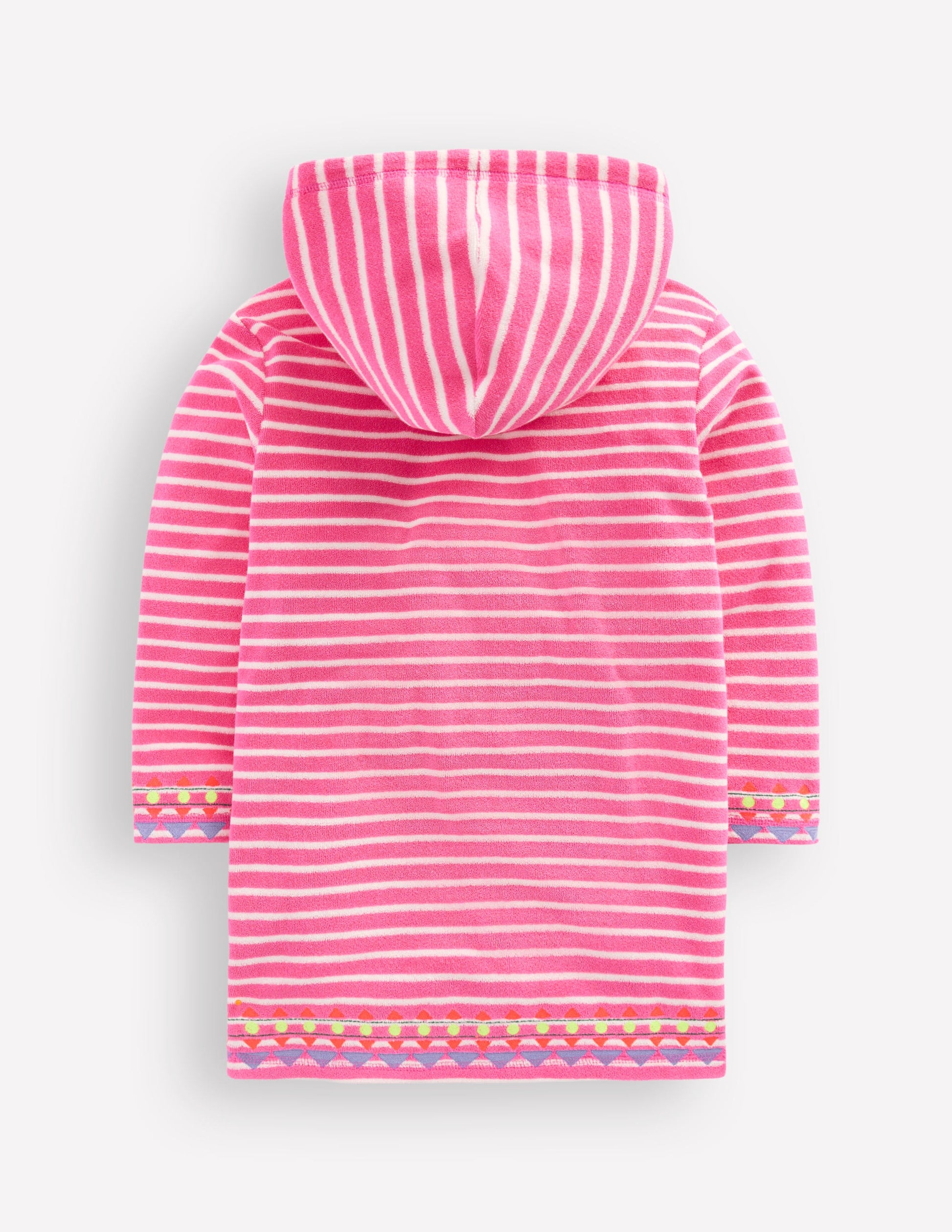 Romie Towelling Zip Throw-On-Sorbet Pink Stripe-2