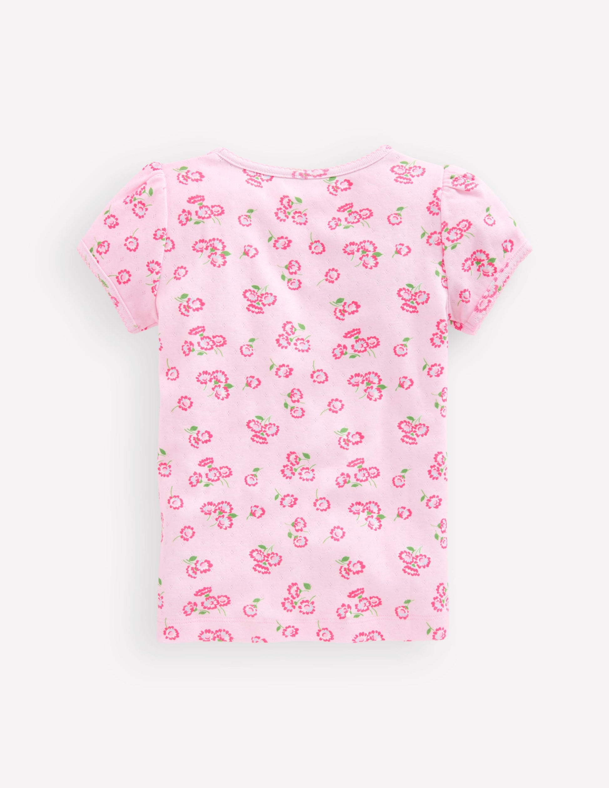 Short Sleeve Pointelle Top-Lotus Daisy-2