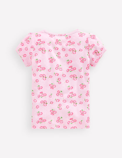 Short Sleeve Pointelle Top-Lotus Daisy-2