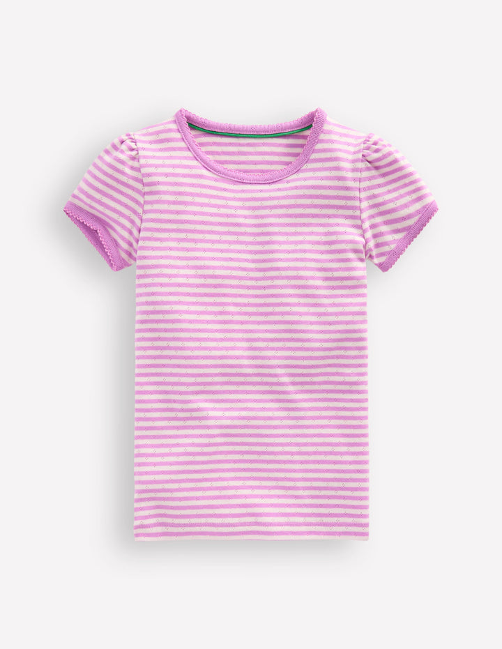 Short Sleeve Pointelle Top-Sugared