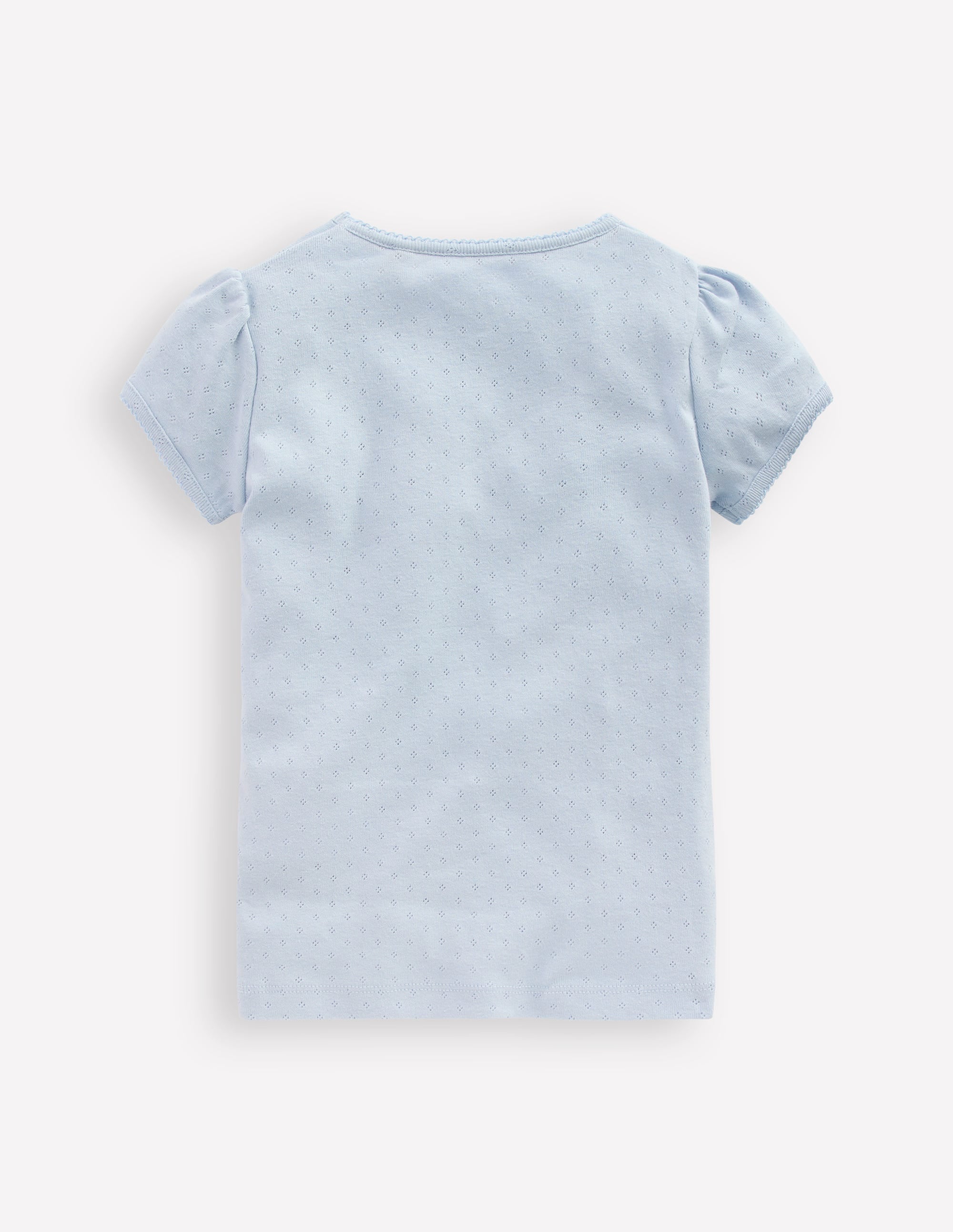 Short Sleeve Pointelle Top-Blue - Image 2