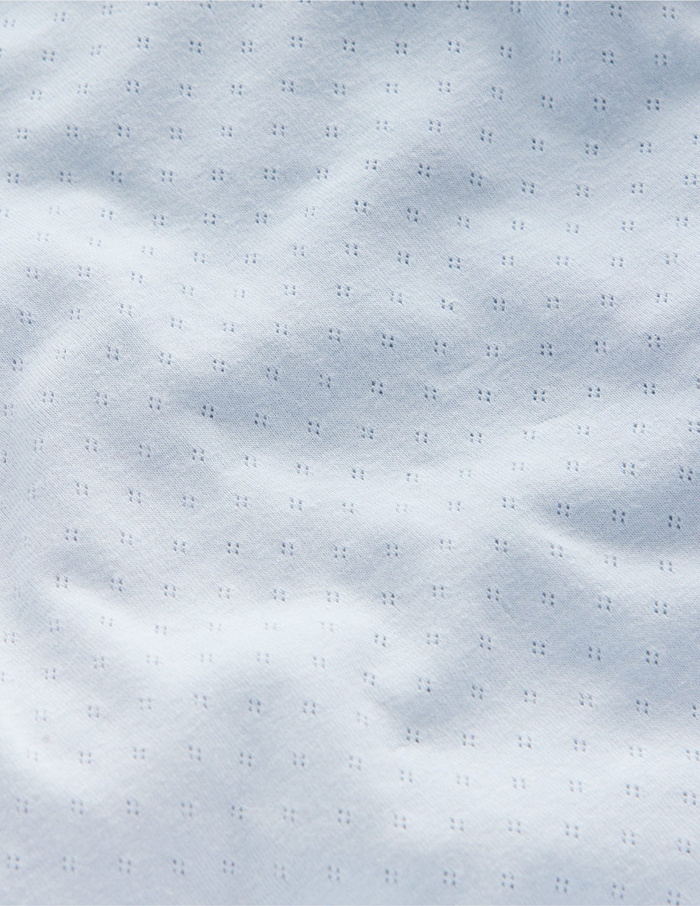 Short Sleeve Pointelle Top-Blue