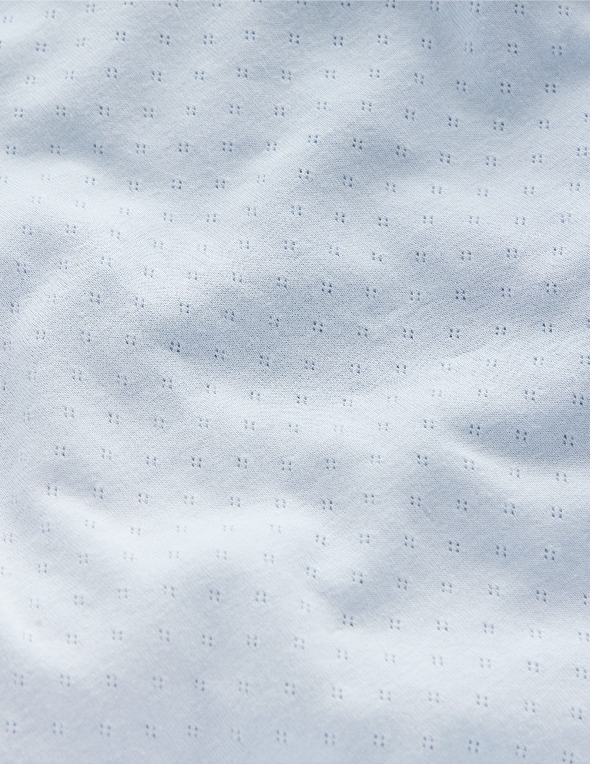 Short Sleeve Pointelle Top-Blue-3