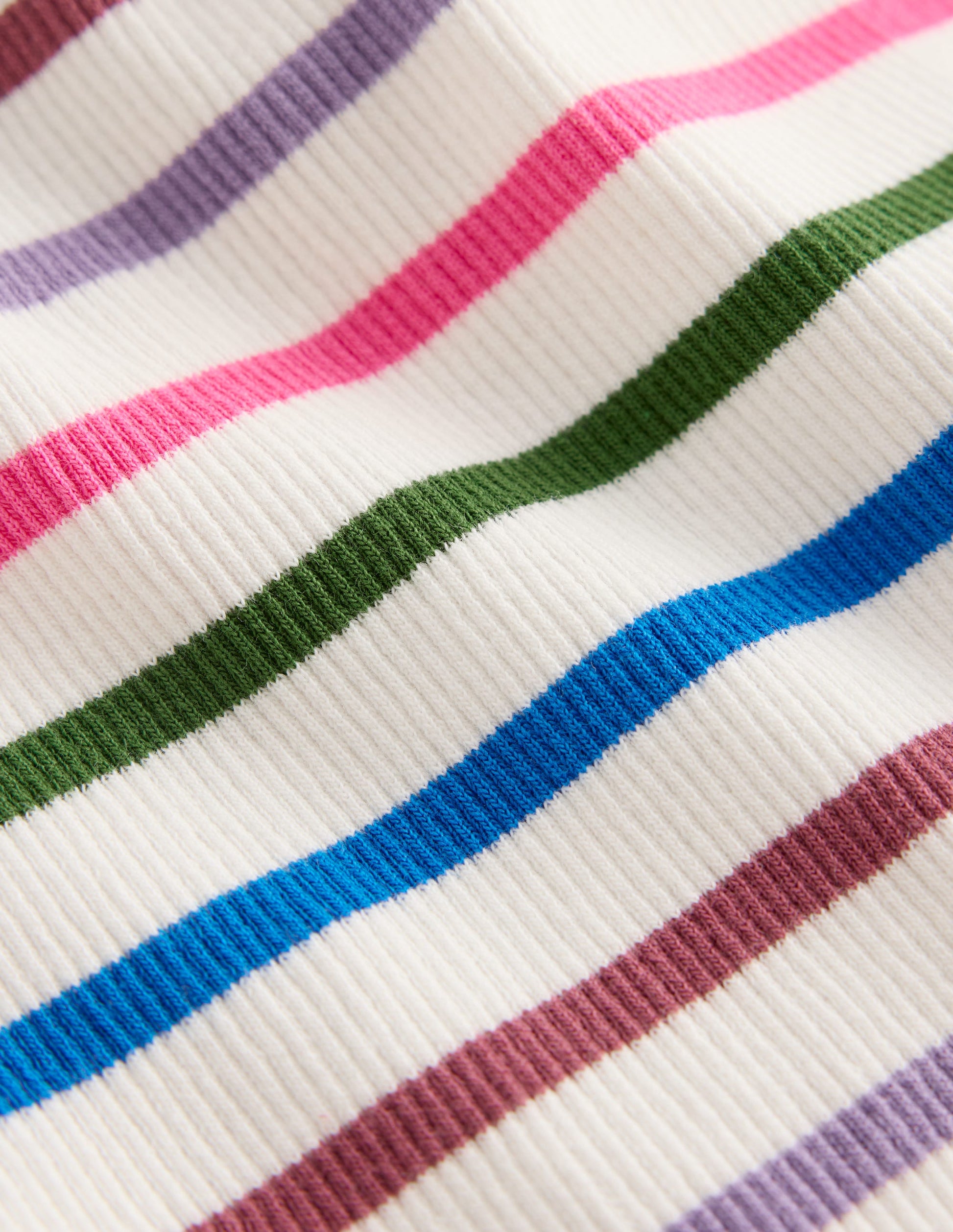 Ribbed Lace Trim Vest-Multi Stripe-3