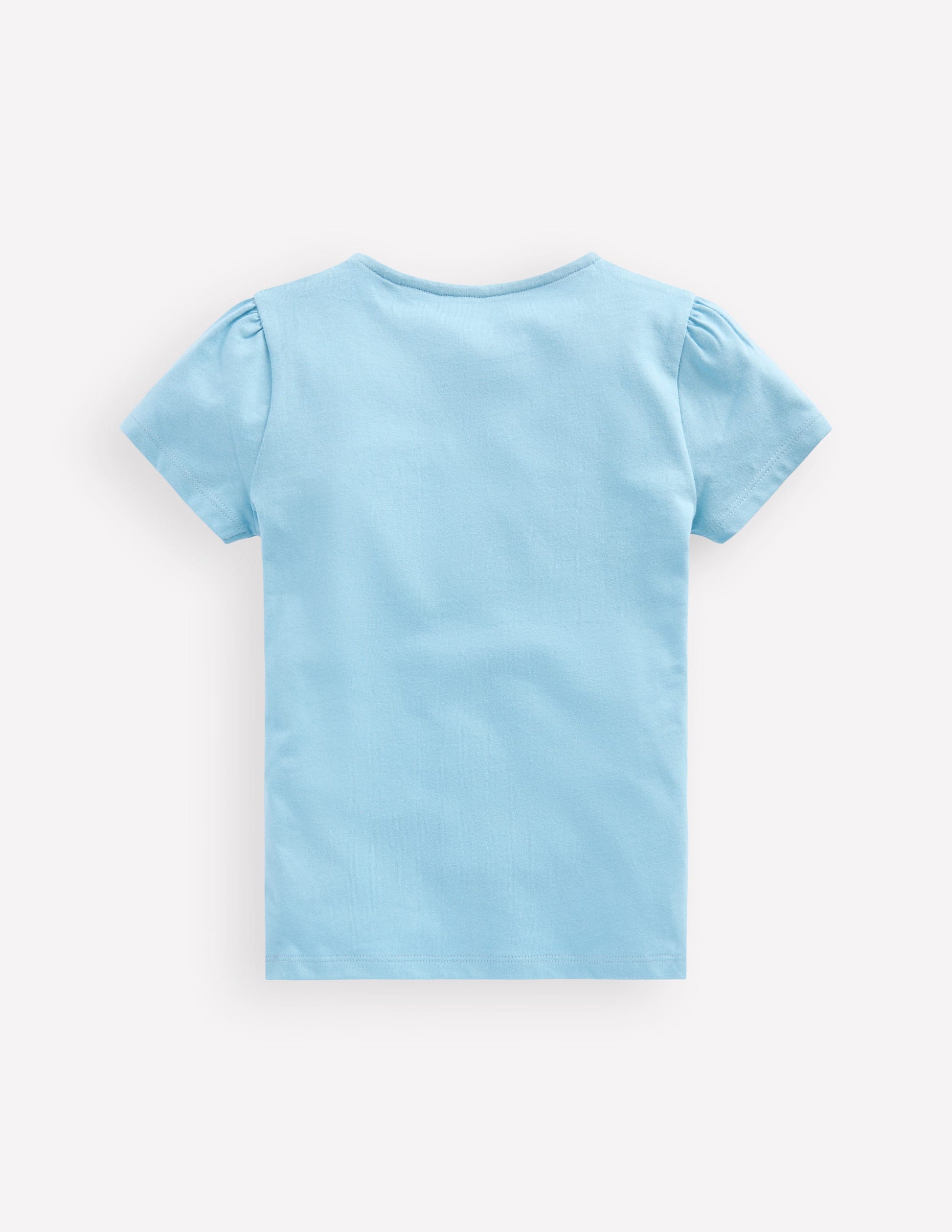 Puff Sleeve Superstitch Top-Blue Flower Bunches-2