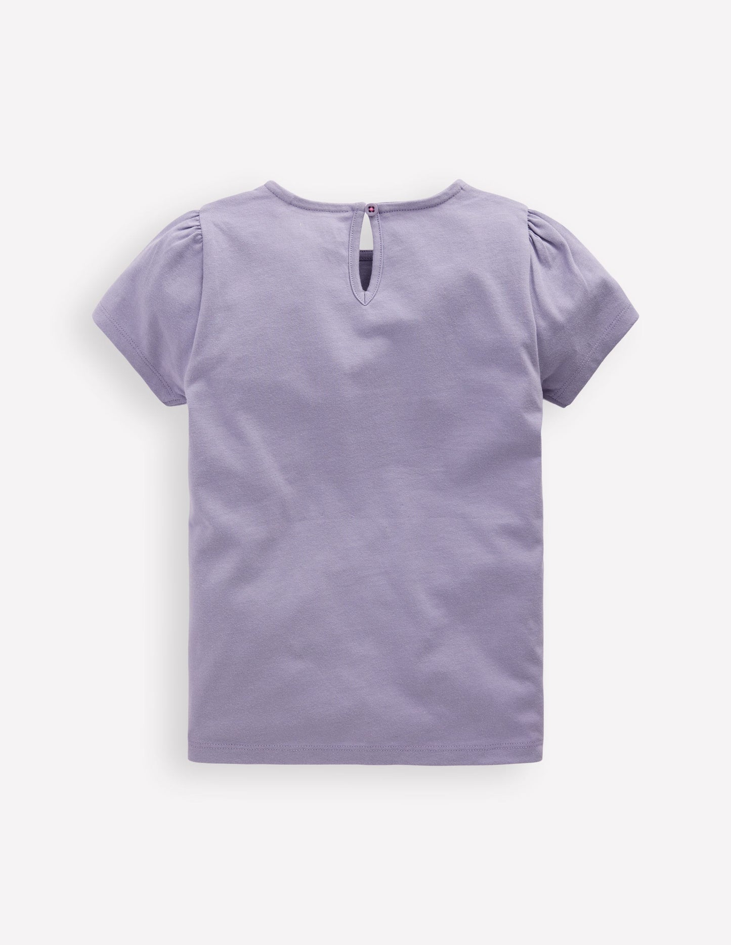 Puff Sleeve Superstitch Top-Purple Butterflies