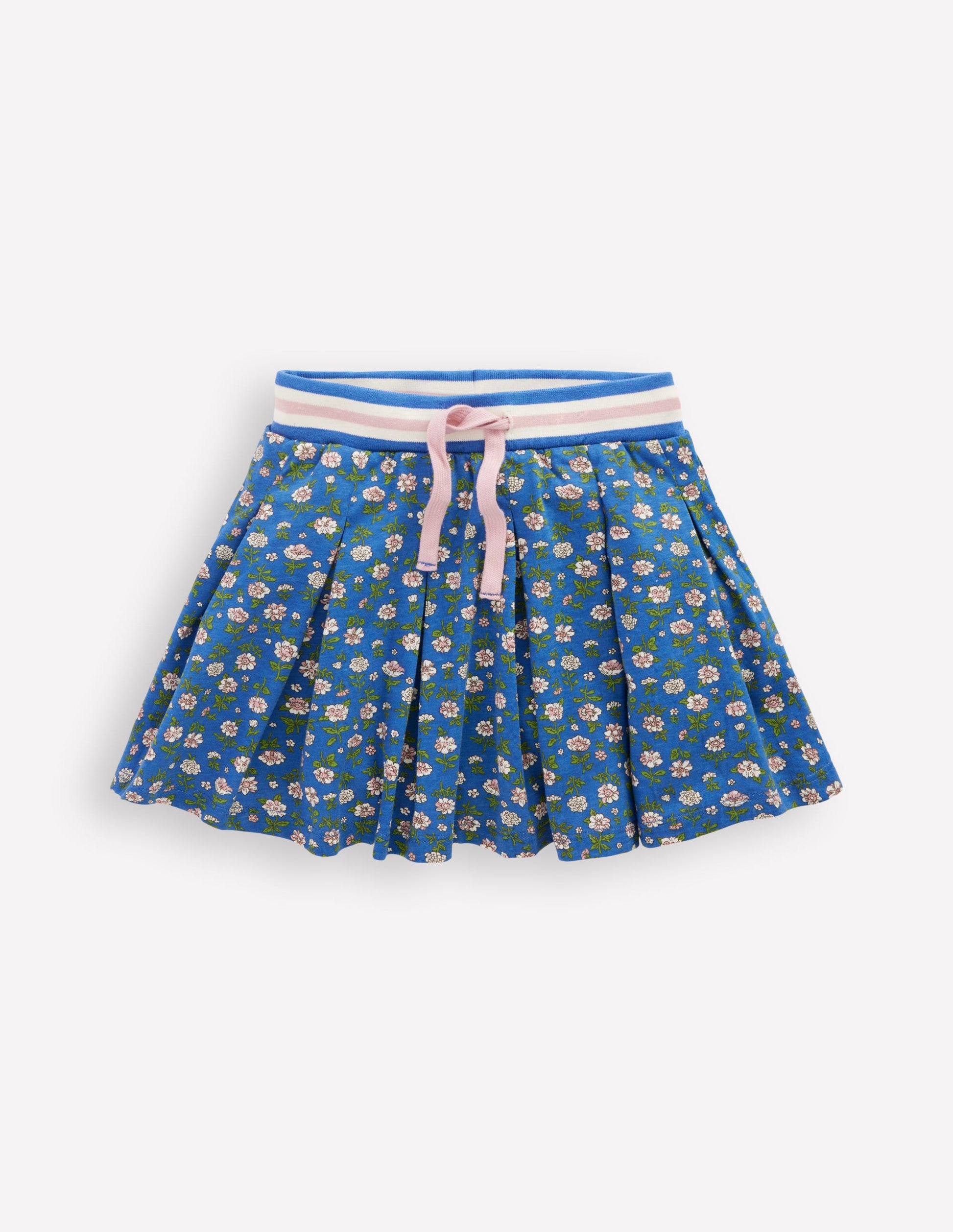 Pleated Jersey Skort-Bluejay Garden Flower-1