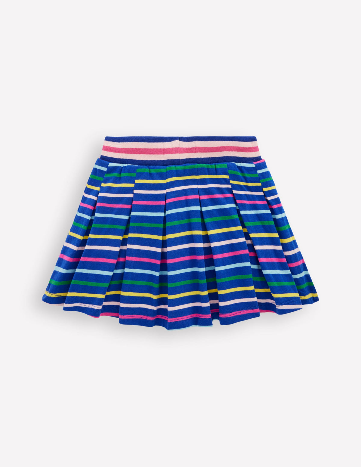 Pleated Jersey Skort-Navy Rainbow Stripe - Image 2
