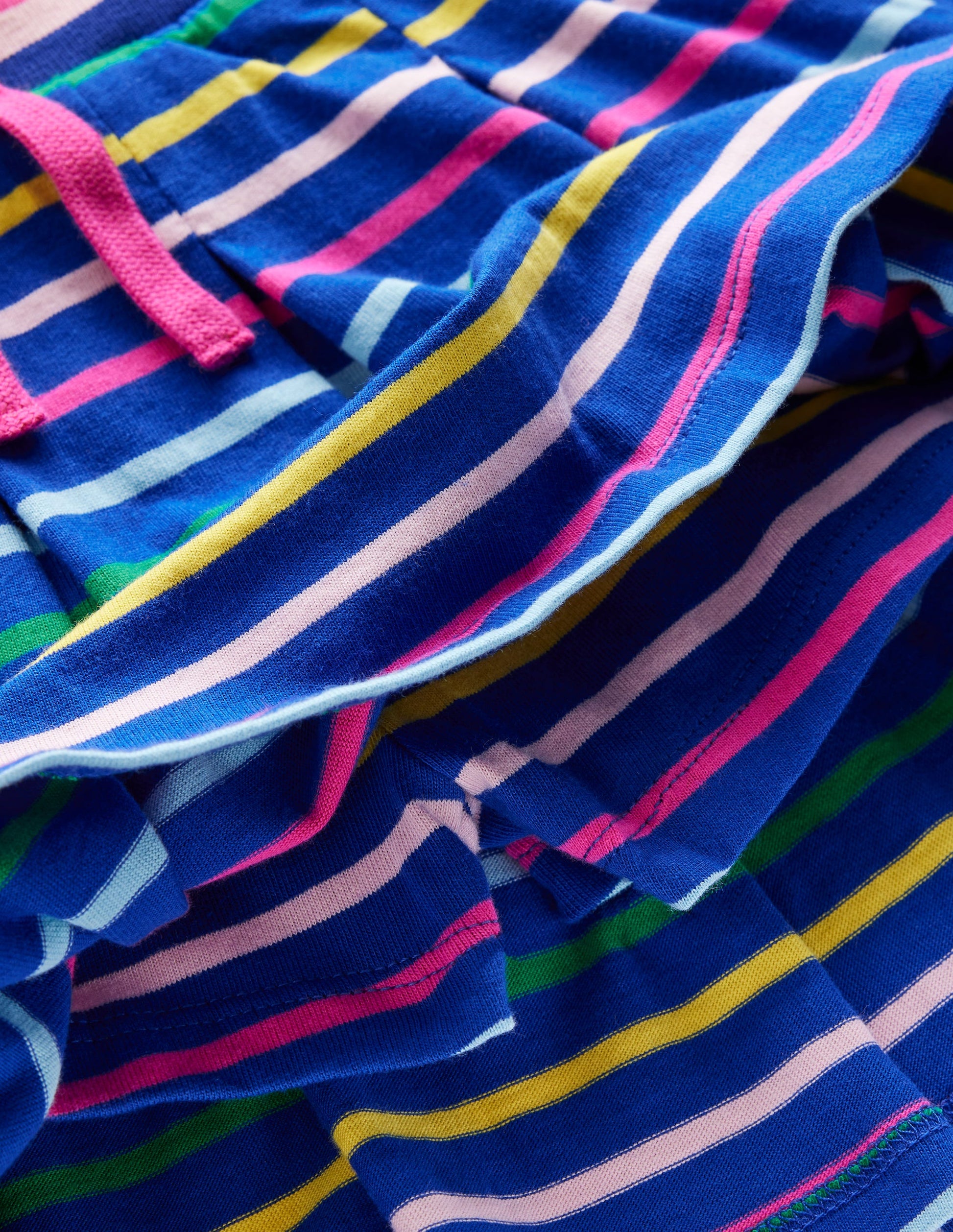 Pleated Jersey Skort-Navy Rainbow Stripe-3