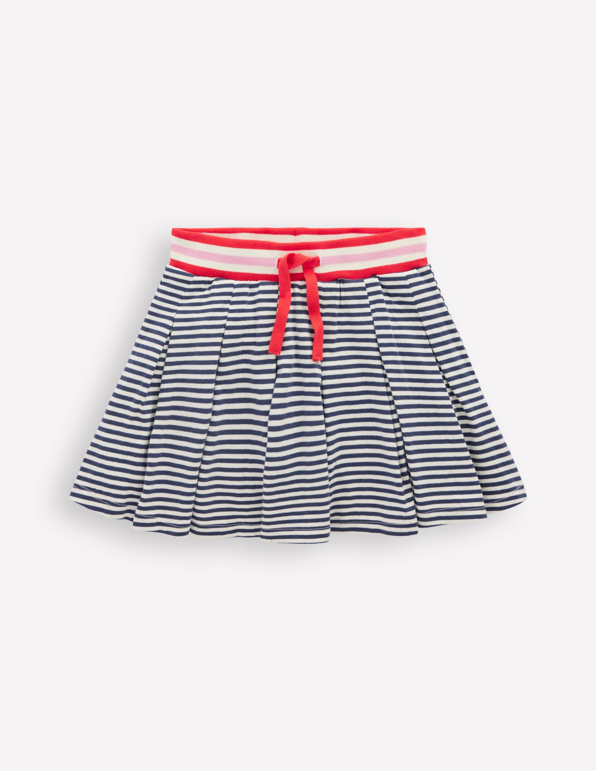Pleated Jersey Skort-Navy Stripe-2