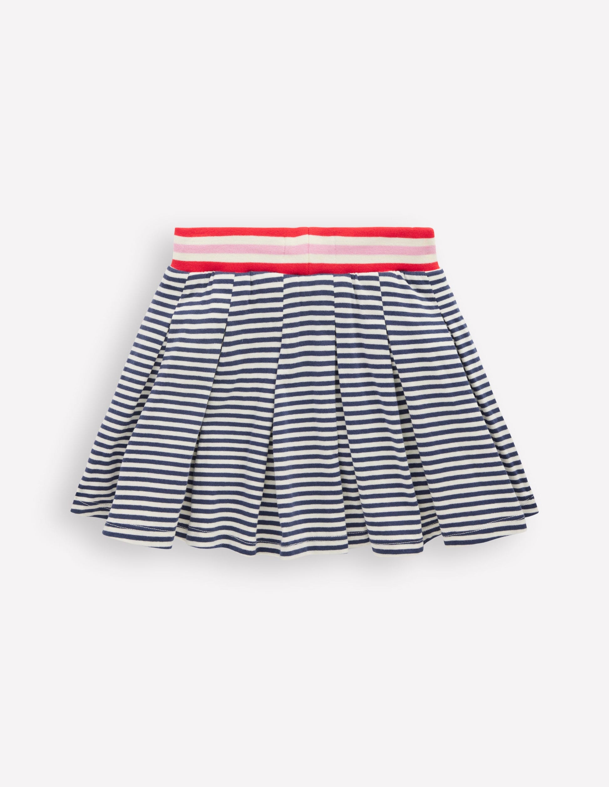 Pleated Jersey Skort-Navy Stripe-3