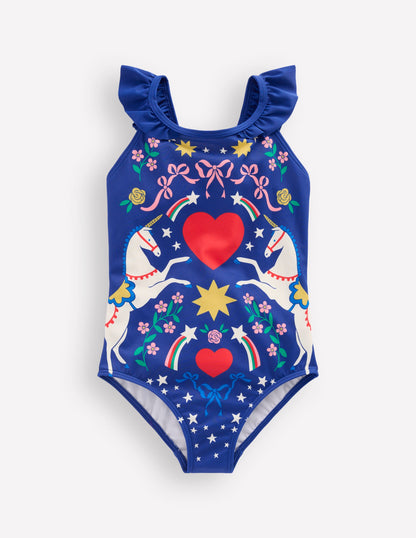 Hallie Frill Strap Swimsuit-Sapphire Blue Unicorn-1