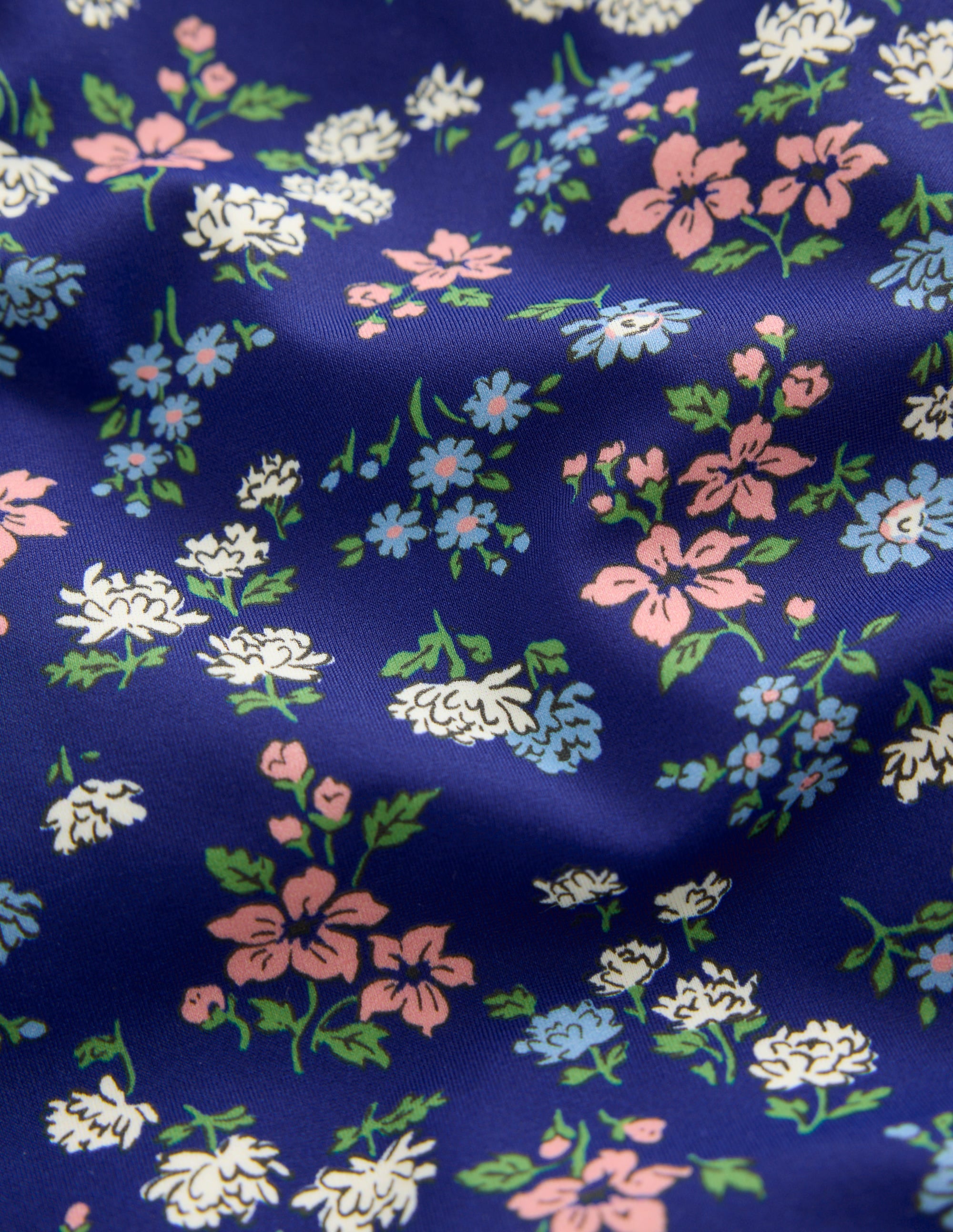 Hallie Frill Strap Swimsuit-Sapphire Blue Meadow Floral - Image 3