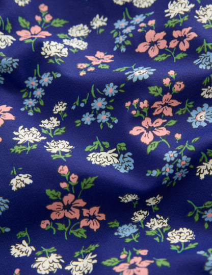 Hallie Frill Strap Swimsuit-Sapphire Blue Meadow Floral-3