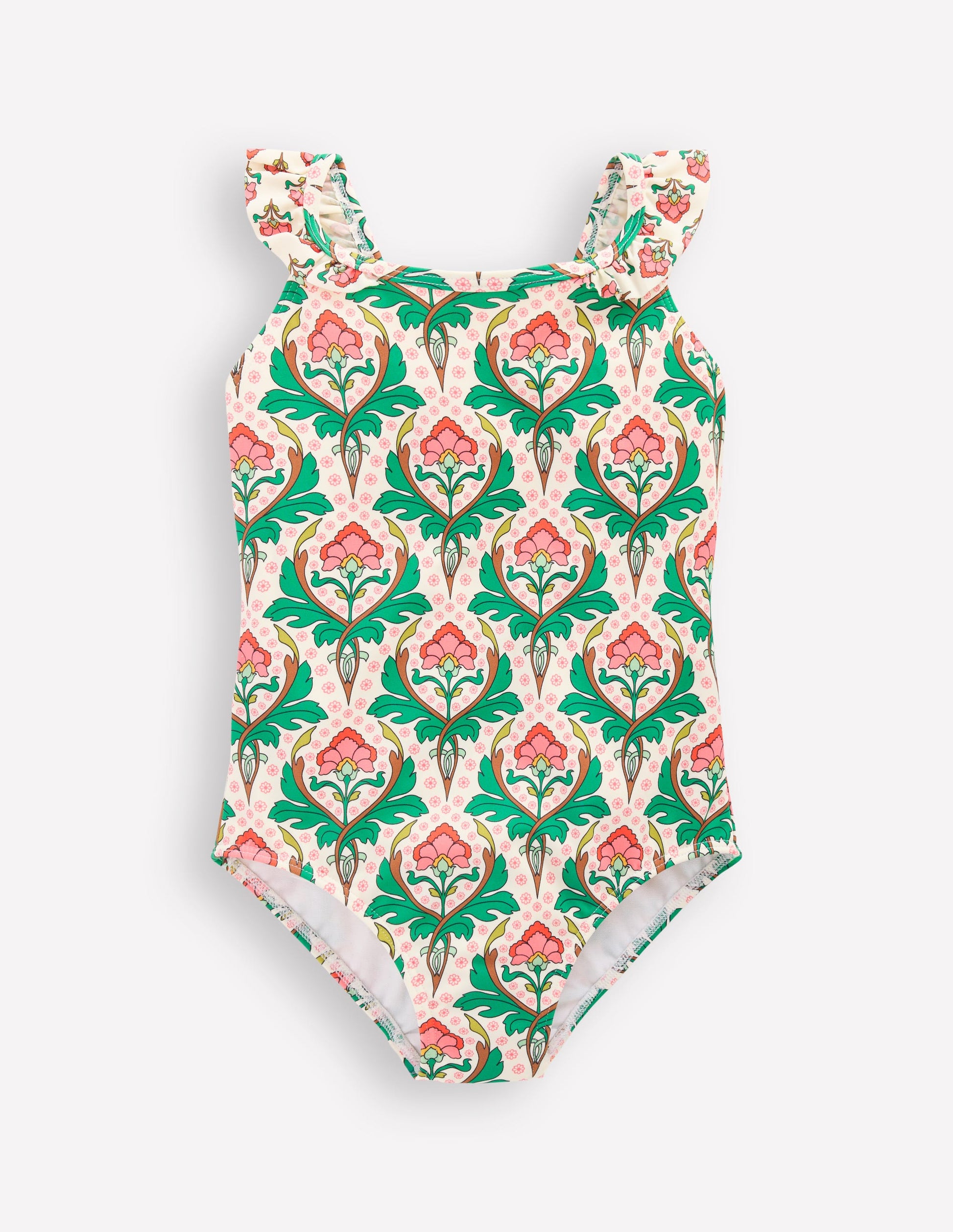 Hallie Frill Strap Swimsuit-Multi Woodblock Floral-1