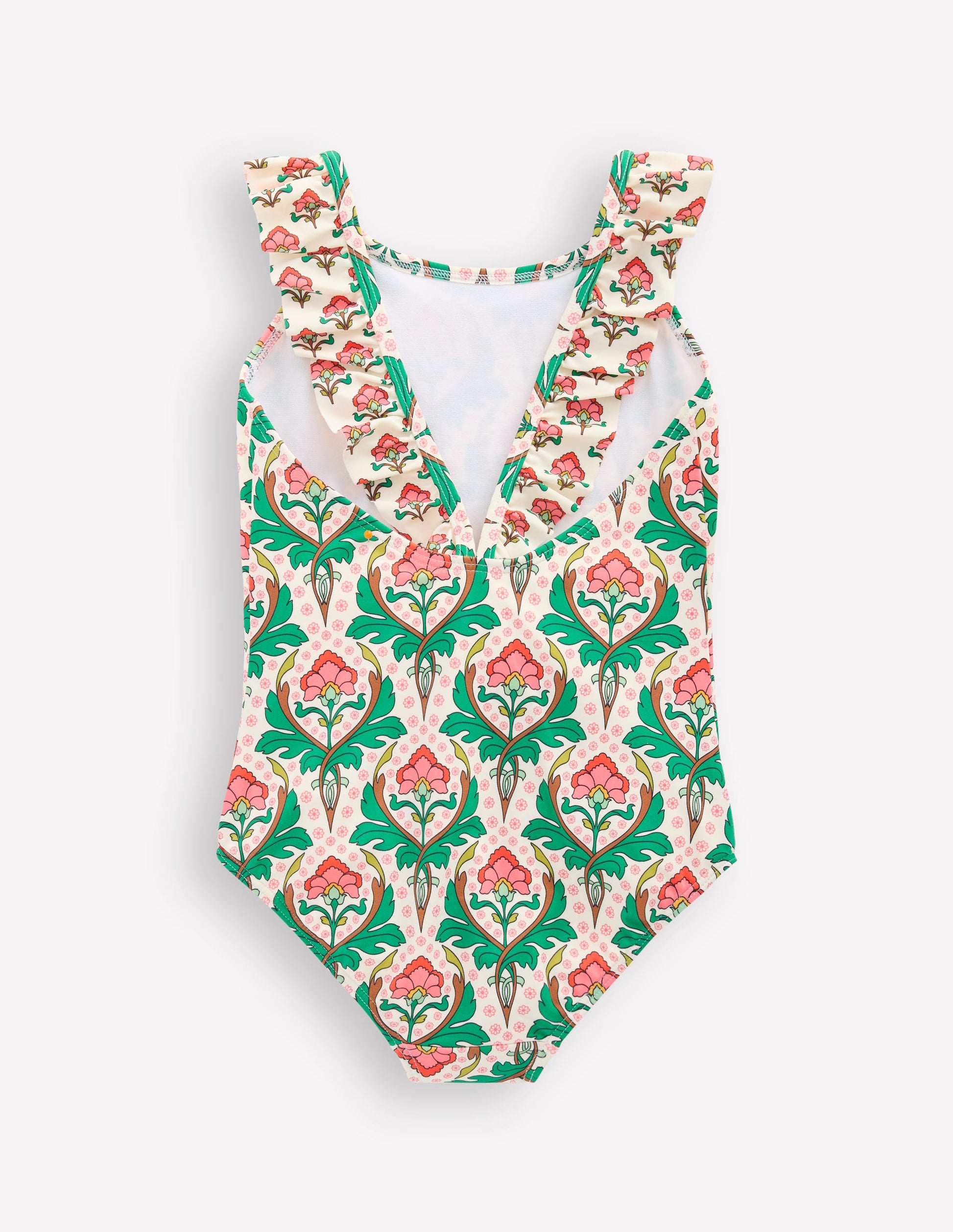 Hallie Frill Strap Swimsuit-Multi Woodblock Floral-2