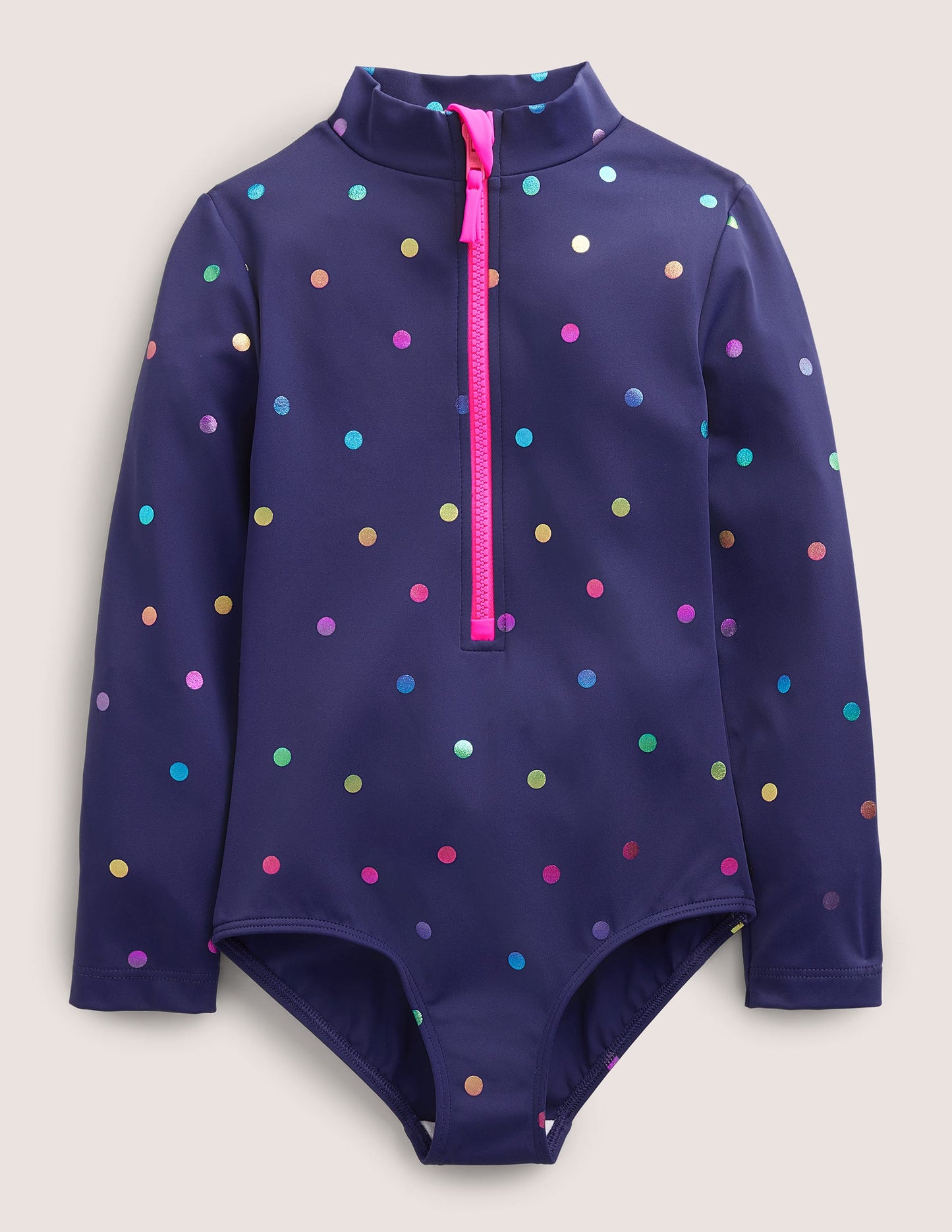 Long-Sleeved Swimsuit-Rainbow Foil Confetti Spot
