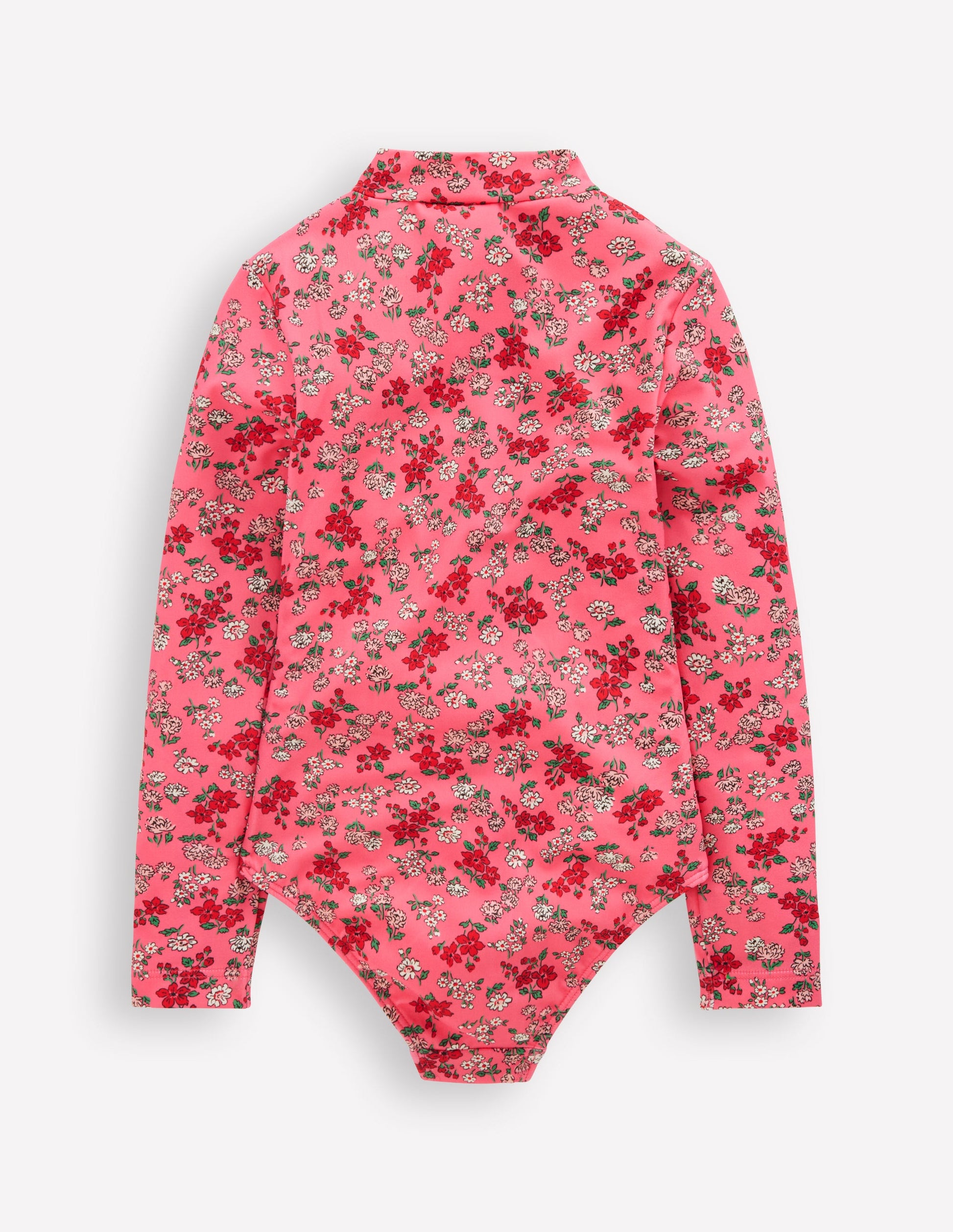 Long-Sleeved Swimsuit-Salmon Pink Meadow Floral-2