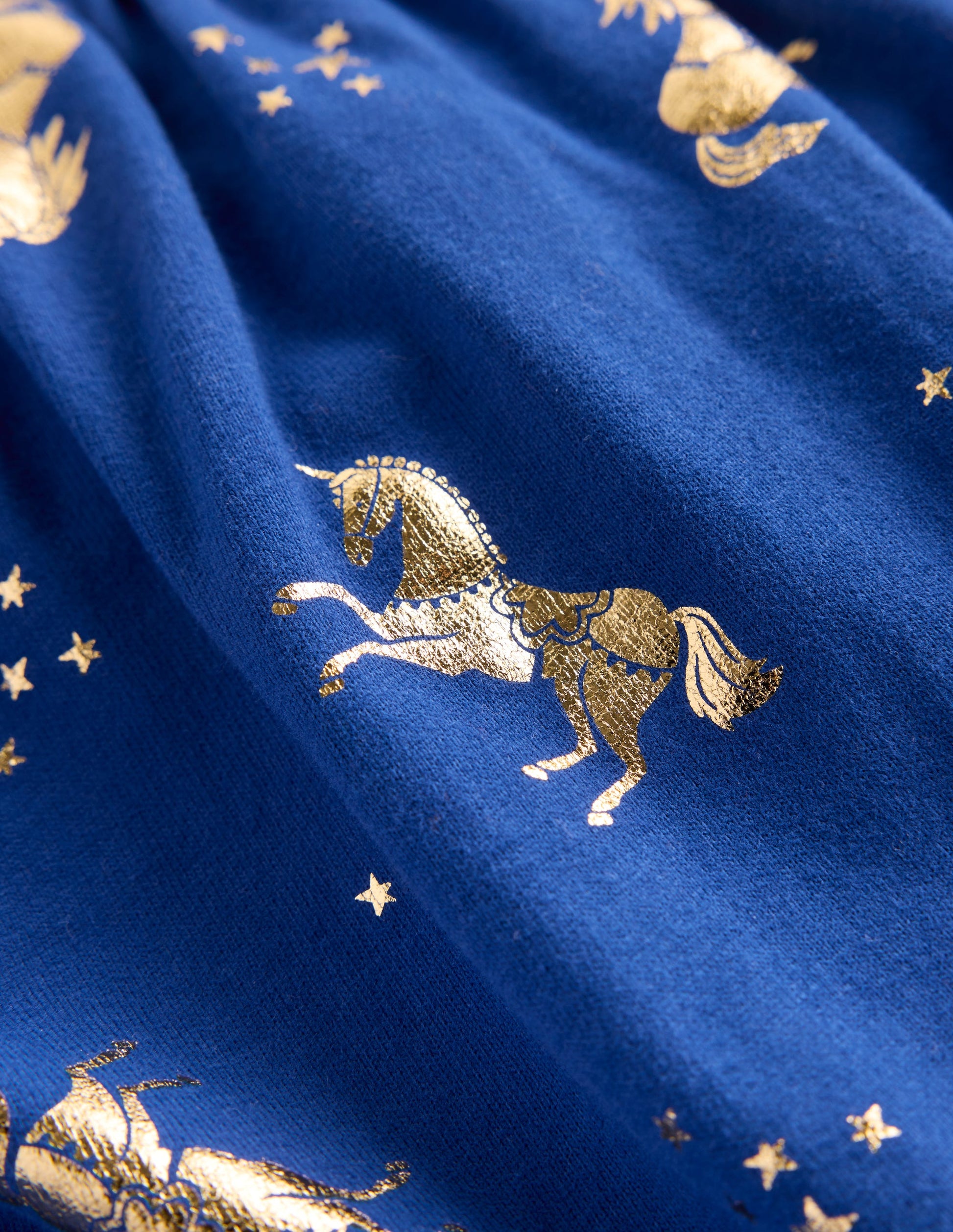 Ariel Twirly Jersey Dress-Sapphire Blue Unicorns-3