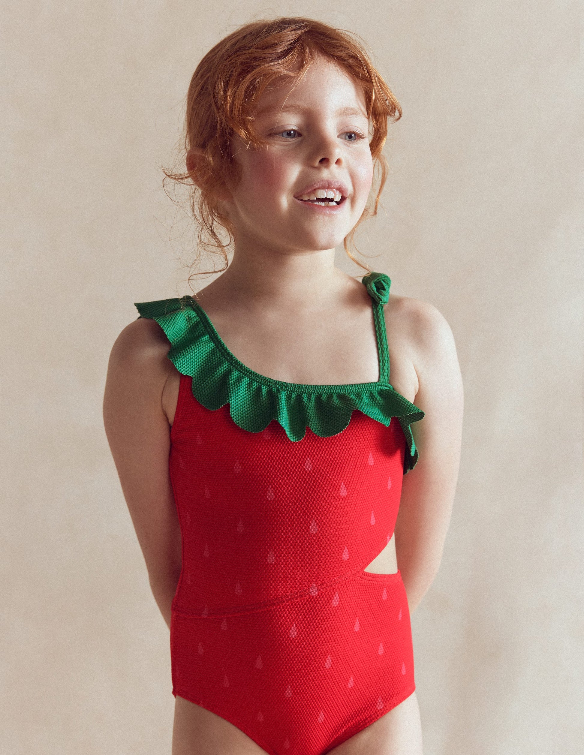Lettice Cut Out Swimsuit-Strawberry-1