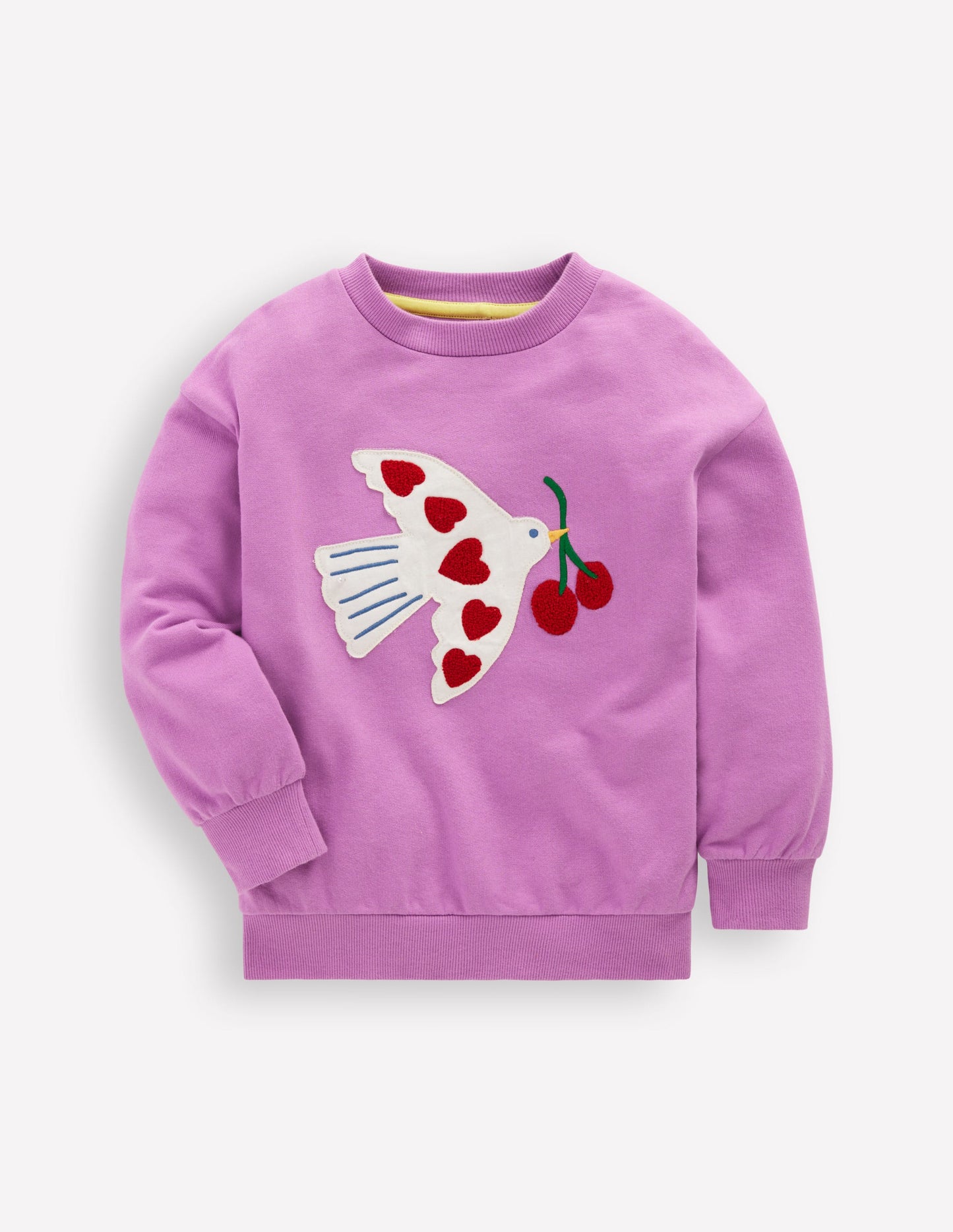 Bobbie Appliqué Sweatshirt-Purple Doves