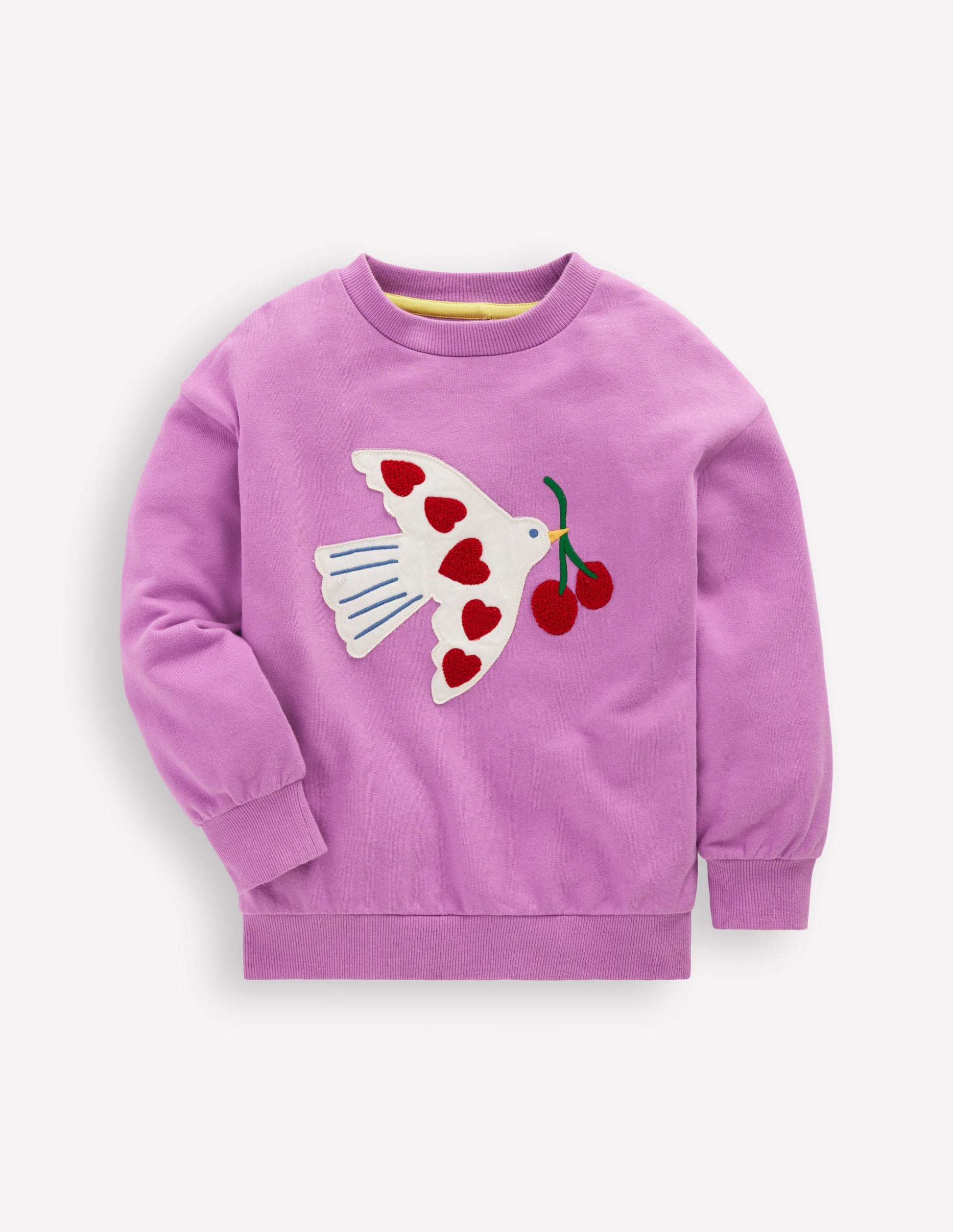 Bobbie Appliqué Sweatshirt-Purple Doves-2