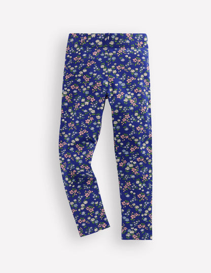 Fun Leggings-Blue Floral-1