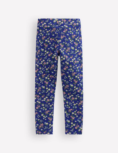 Fun Leggings-Blue Floral-2