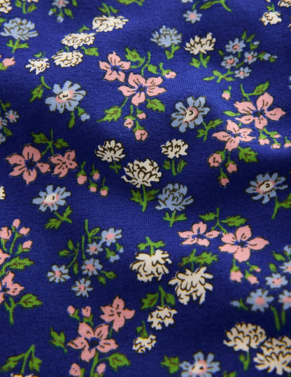 Fun Leggings-Blue Floral-3