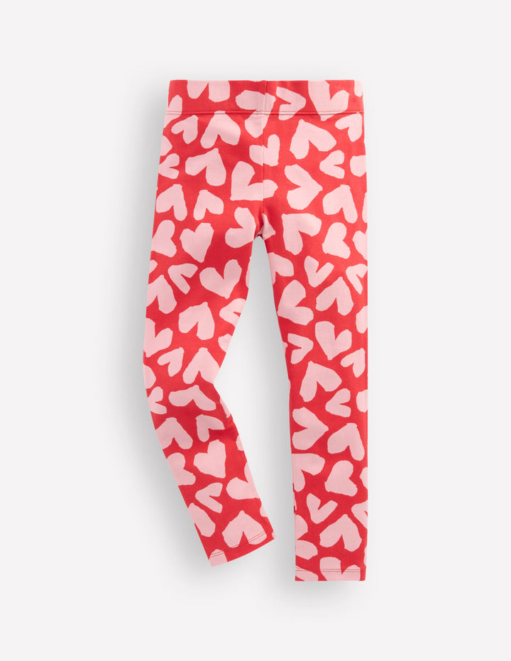 Fun Leggings-Red Hearts