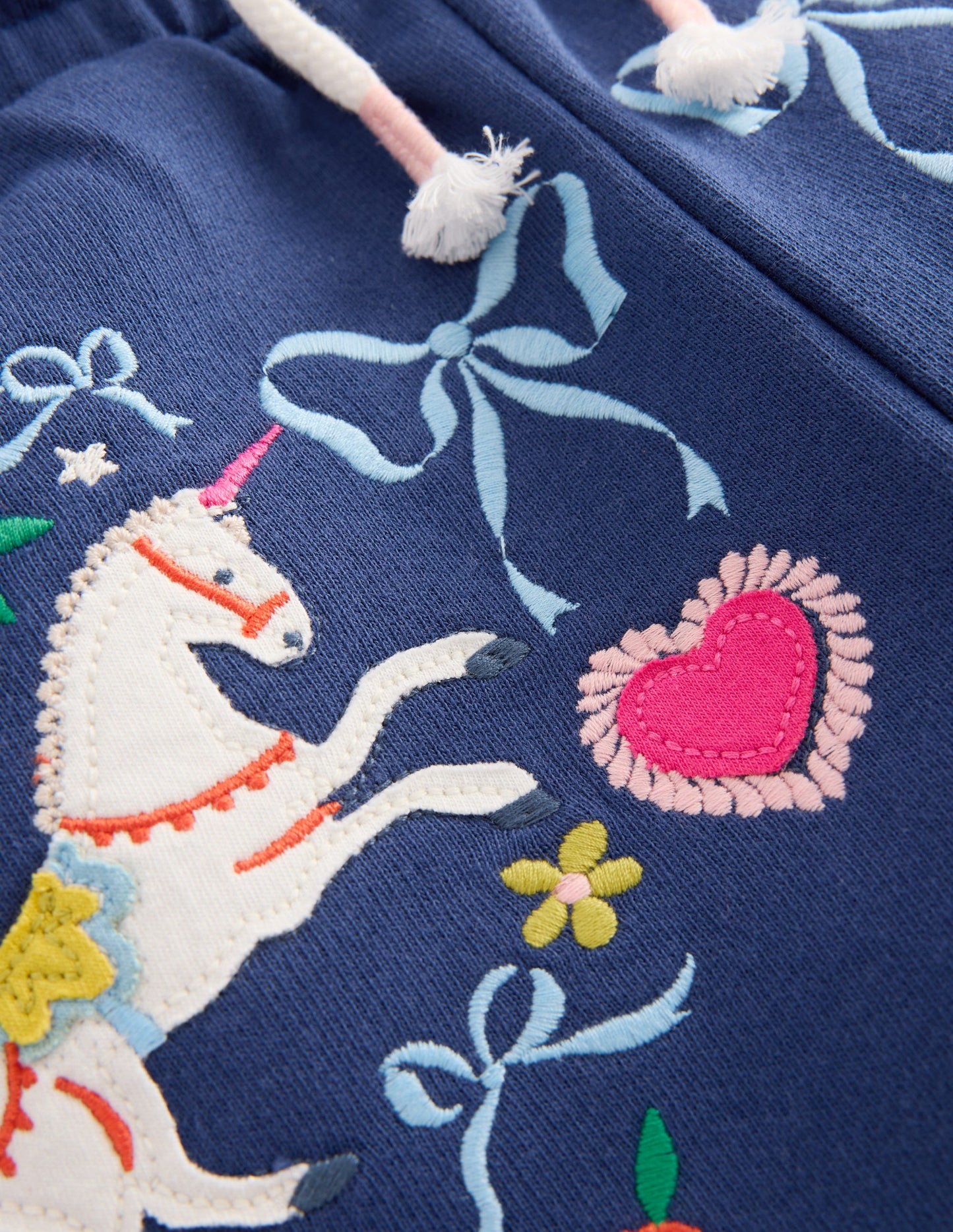 Bobbie Appliqué Joggers-Navy Unicorns