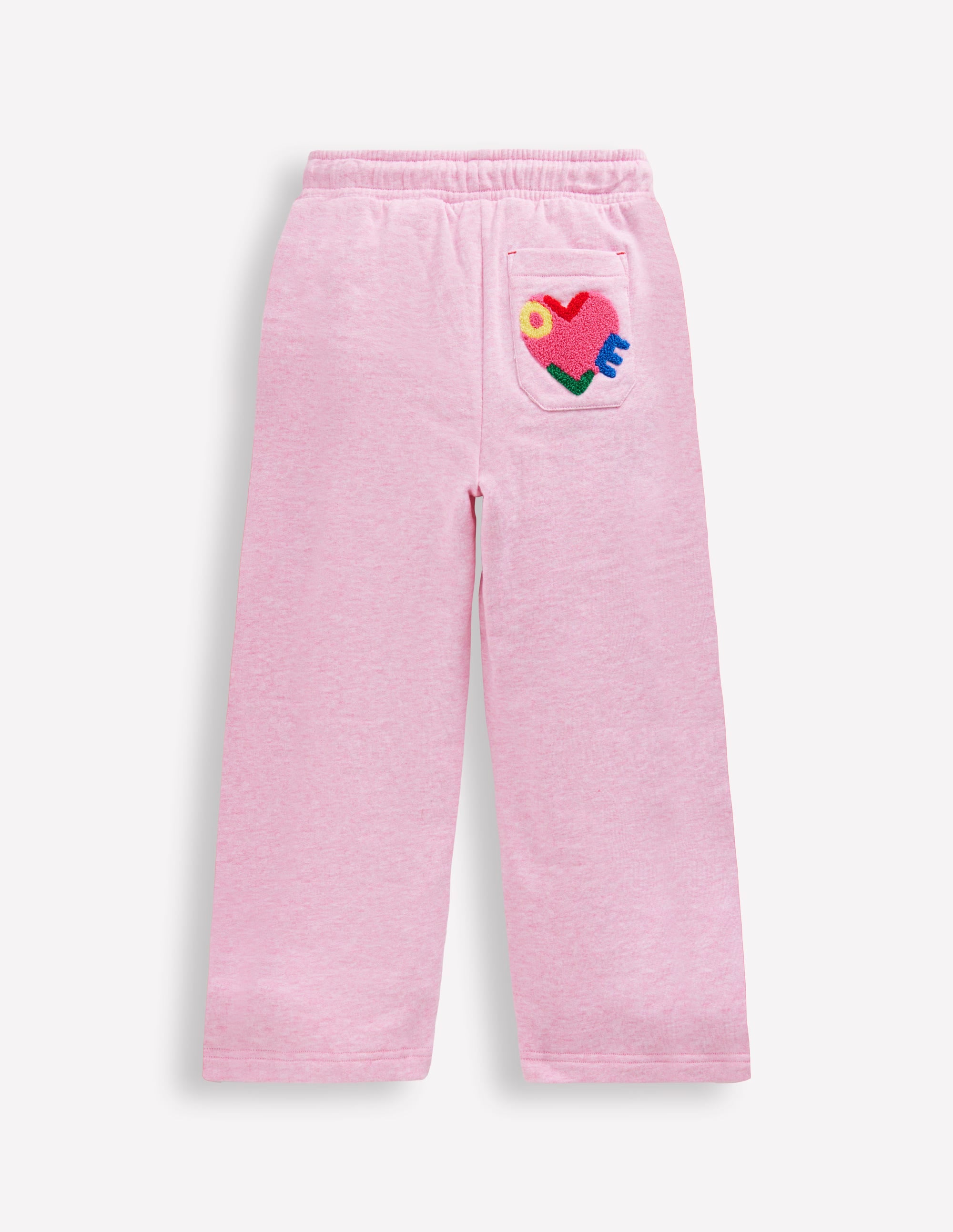 Bobbie Appliqué Joggers-Pink Marl Love - Image 1