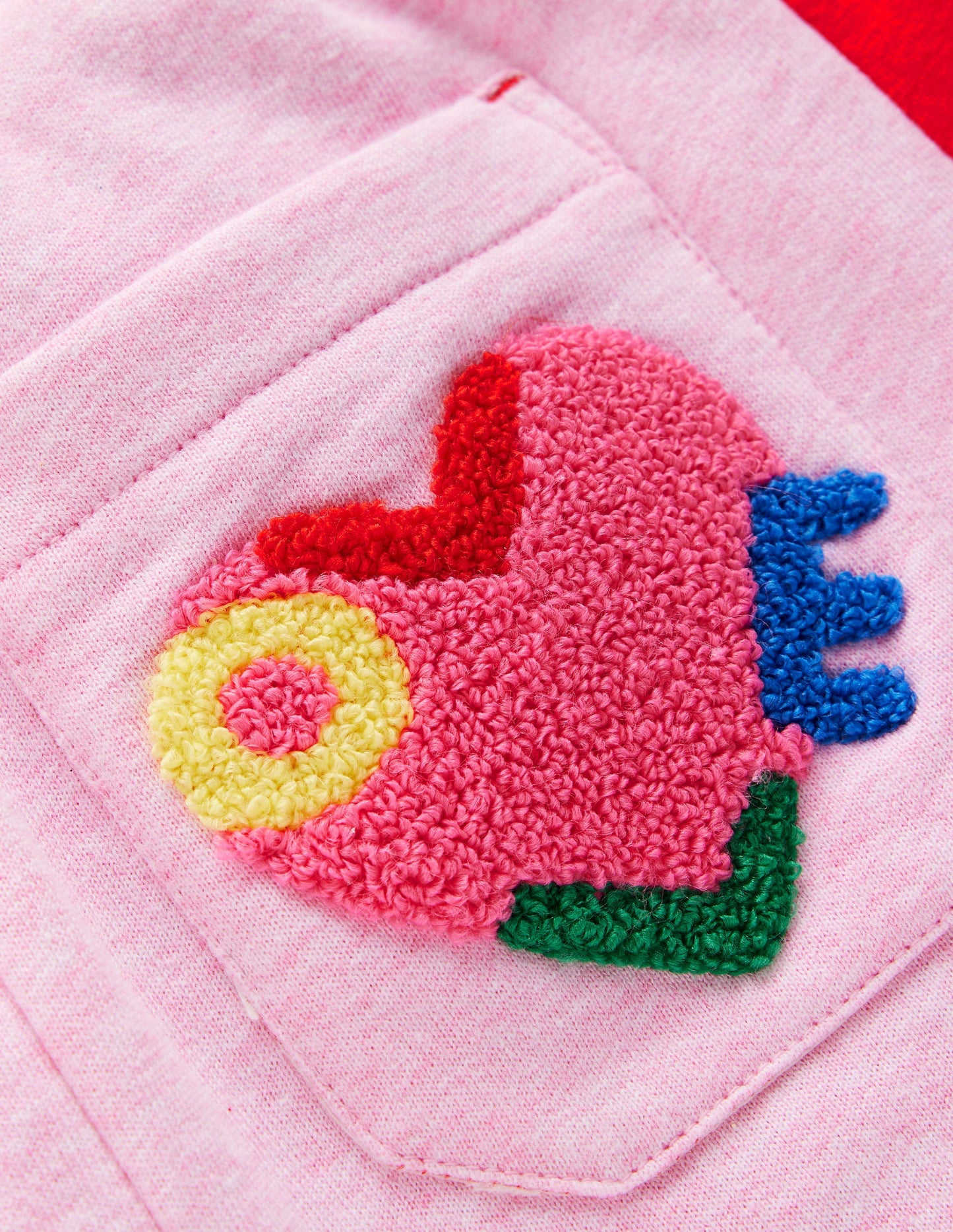 Bobbie Appliqué Joggers-Pink Marl Love