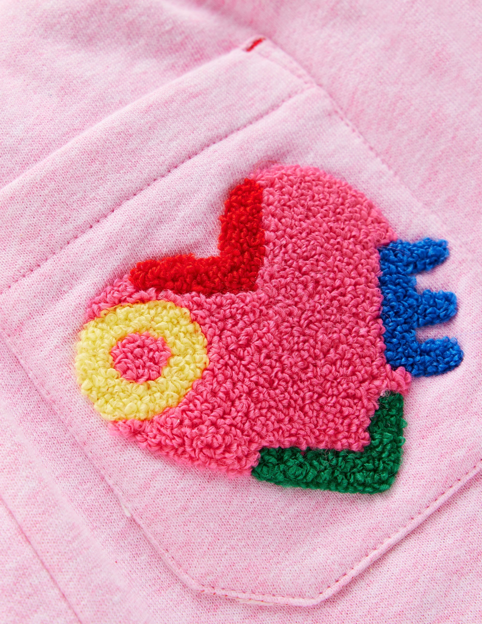 Bobbie Appliqué Joggers-Pink Marl Love - Image 3