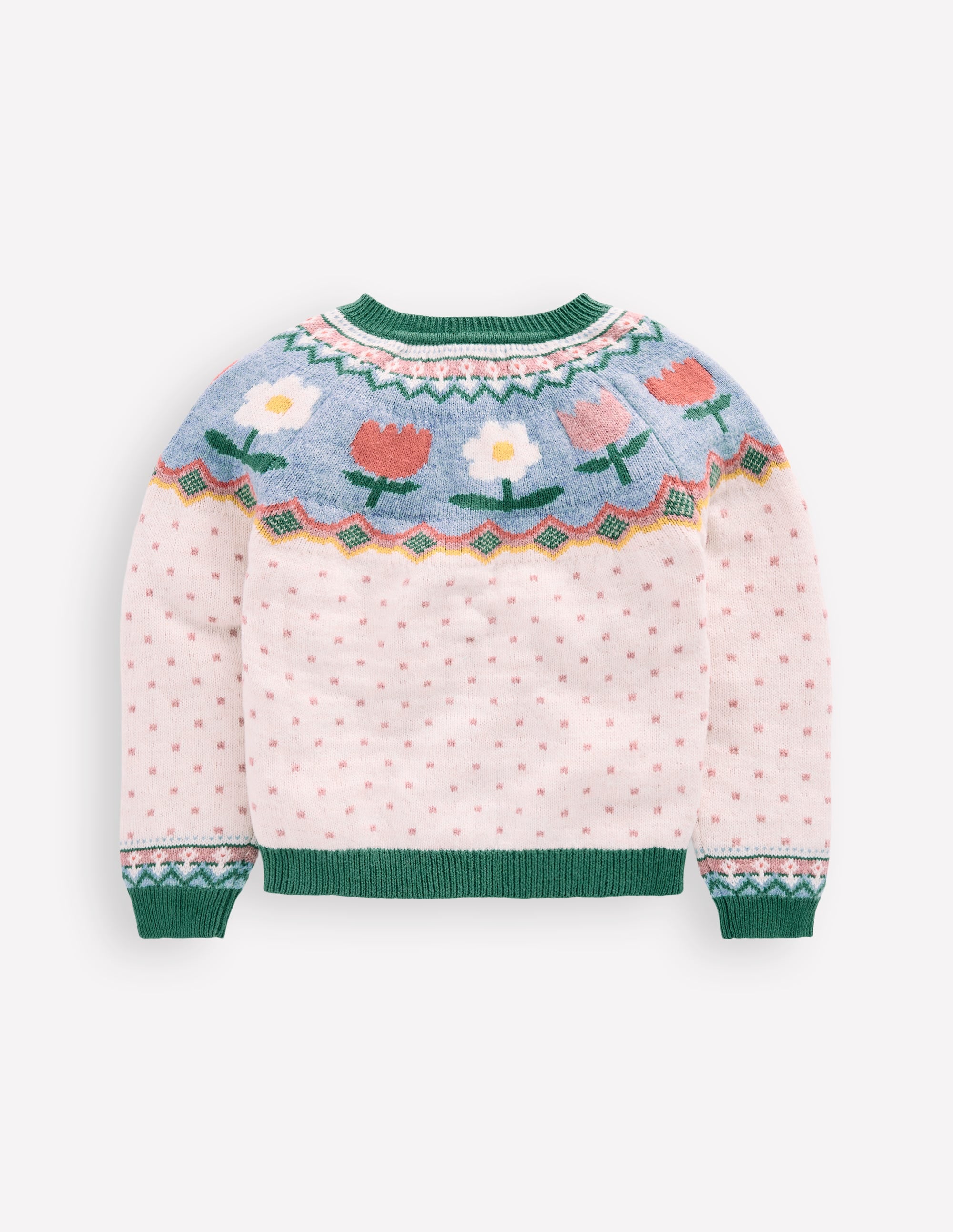 Edie Fair Isle Cardigan-Ecru Marl Spot FLowers - Image 4