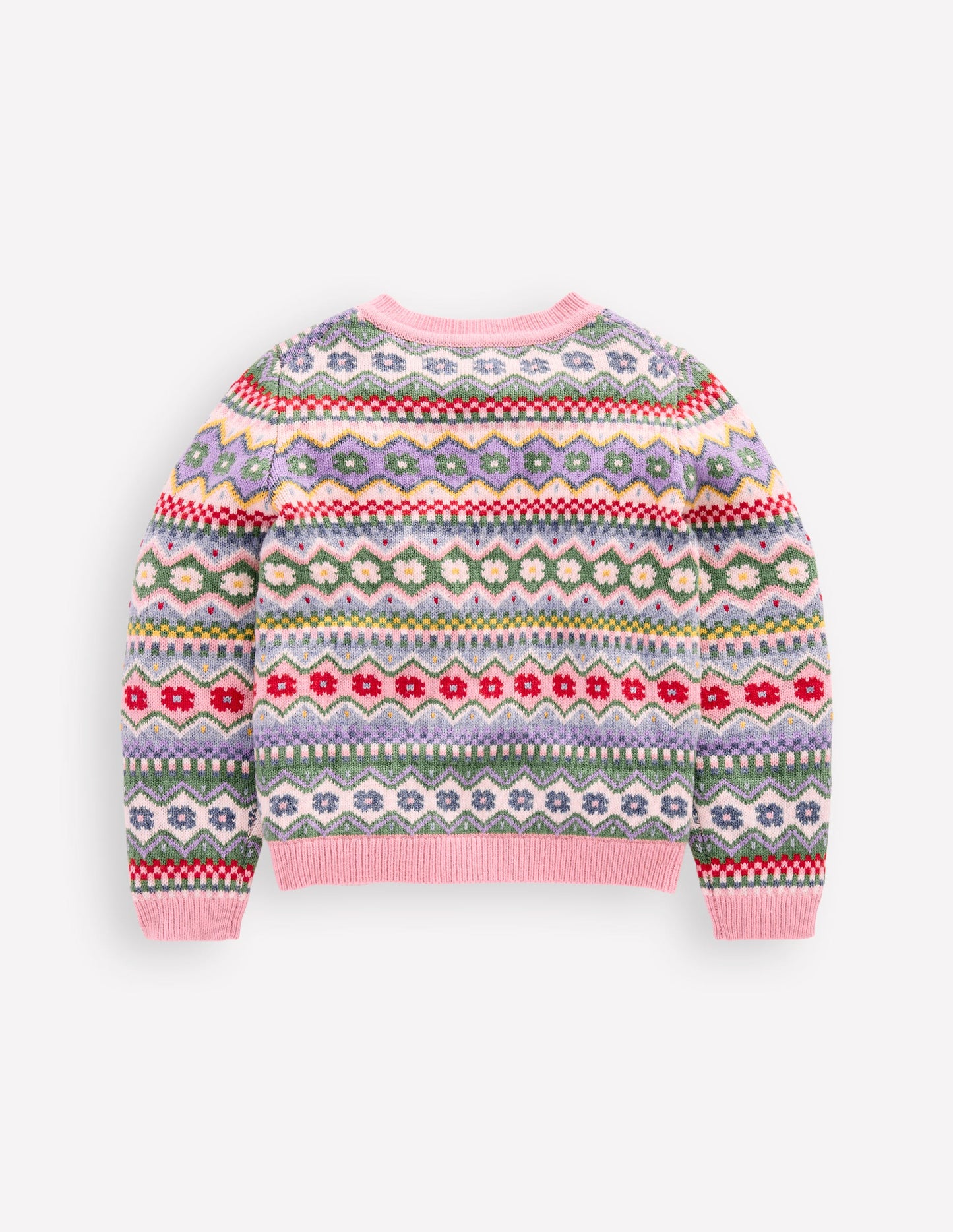 Edie Fair Isle Cardigan-Glacier Blue Pretty Flowers