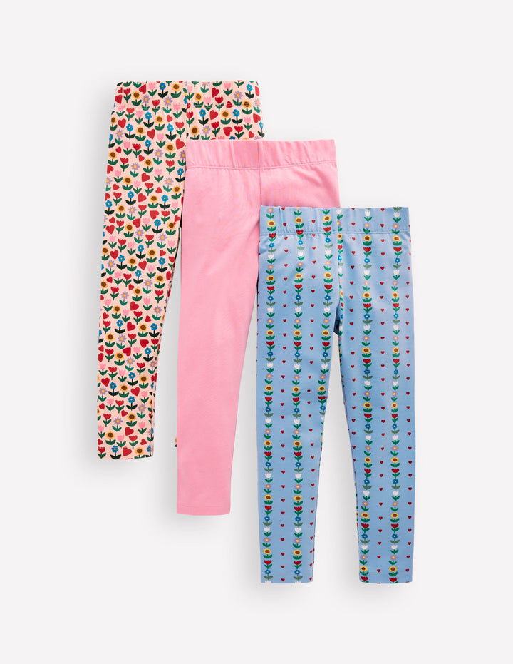 3-pack Leggings-Multi Sunflower Garden
