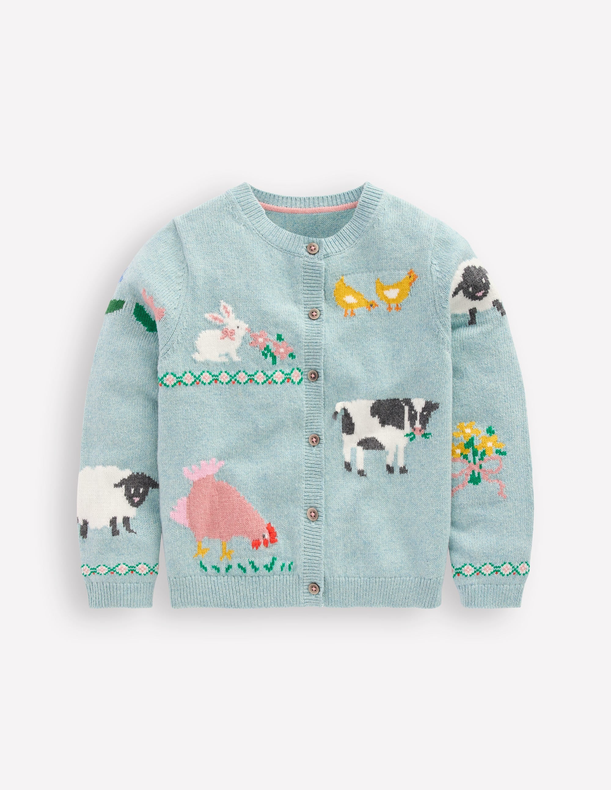 Fun Logo Cardigan-Georgian Blue Easter Motifs - Image 1