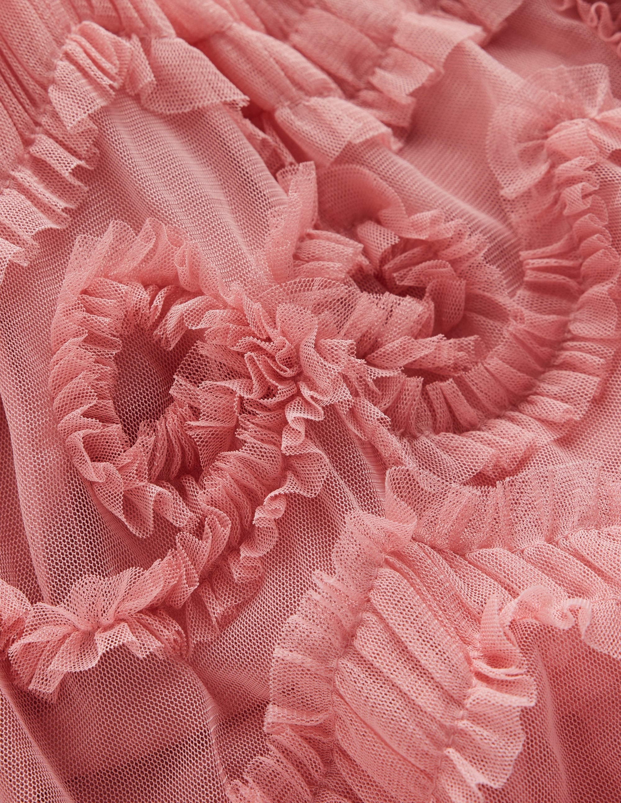 Tulle Ruffle Occasion Dress-Almond Pink - Image 3
