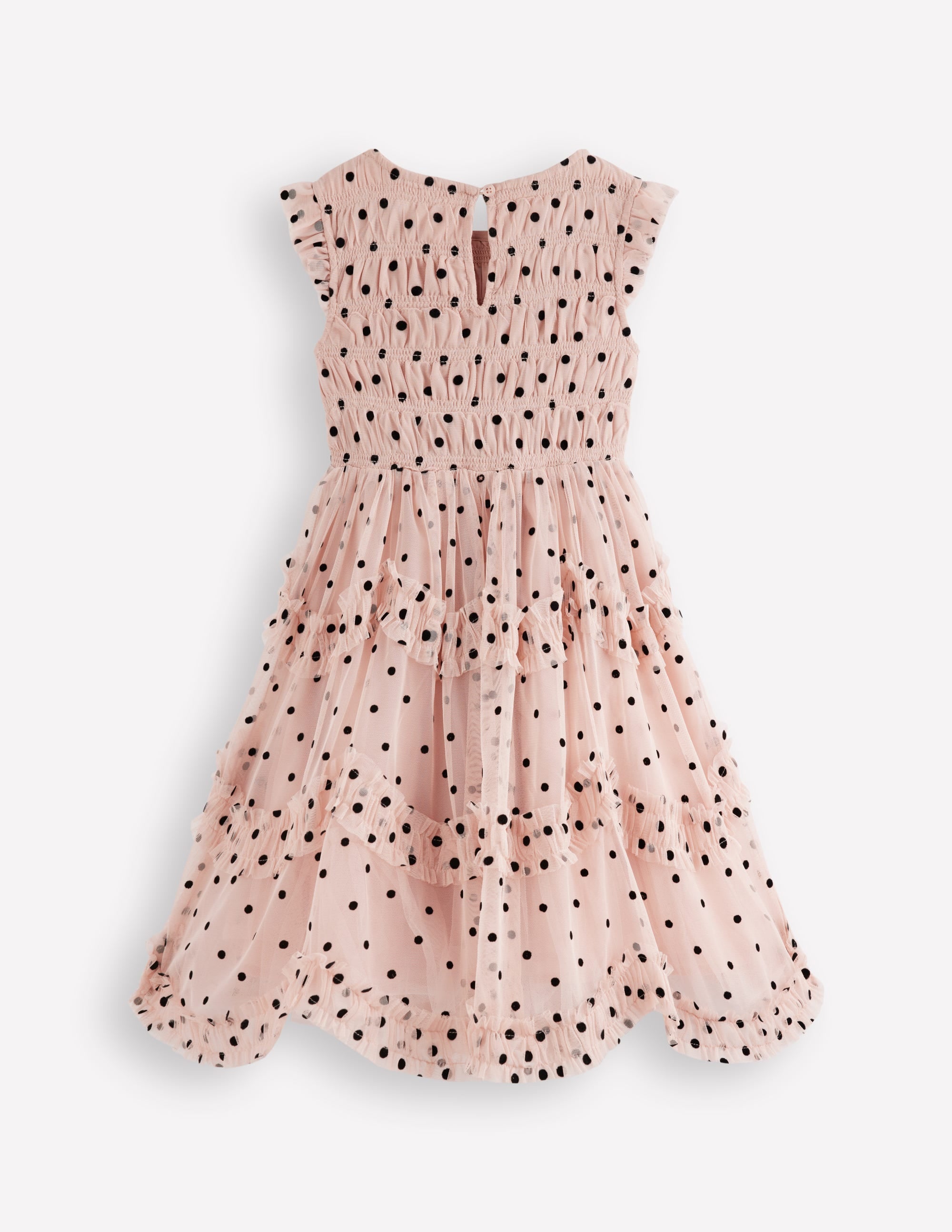 Tulle Ruffle Occasion Dress-Rose Smoke Flock Spot - Image 5