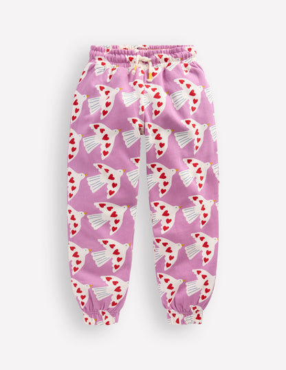 Fun Printed Jogger-Purple Doves-2