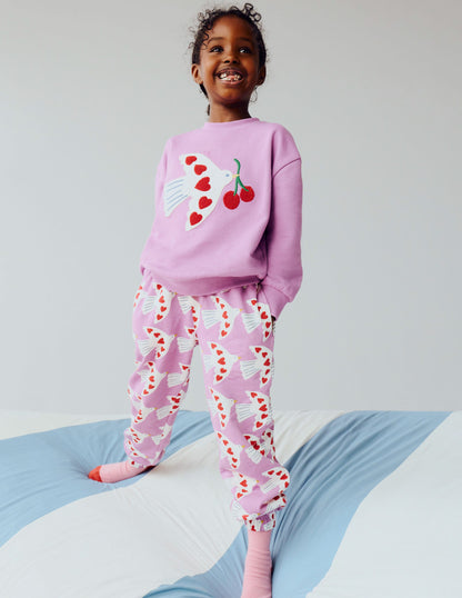 Fun Printed Jogger-Purple Doves-1