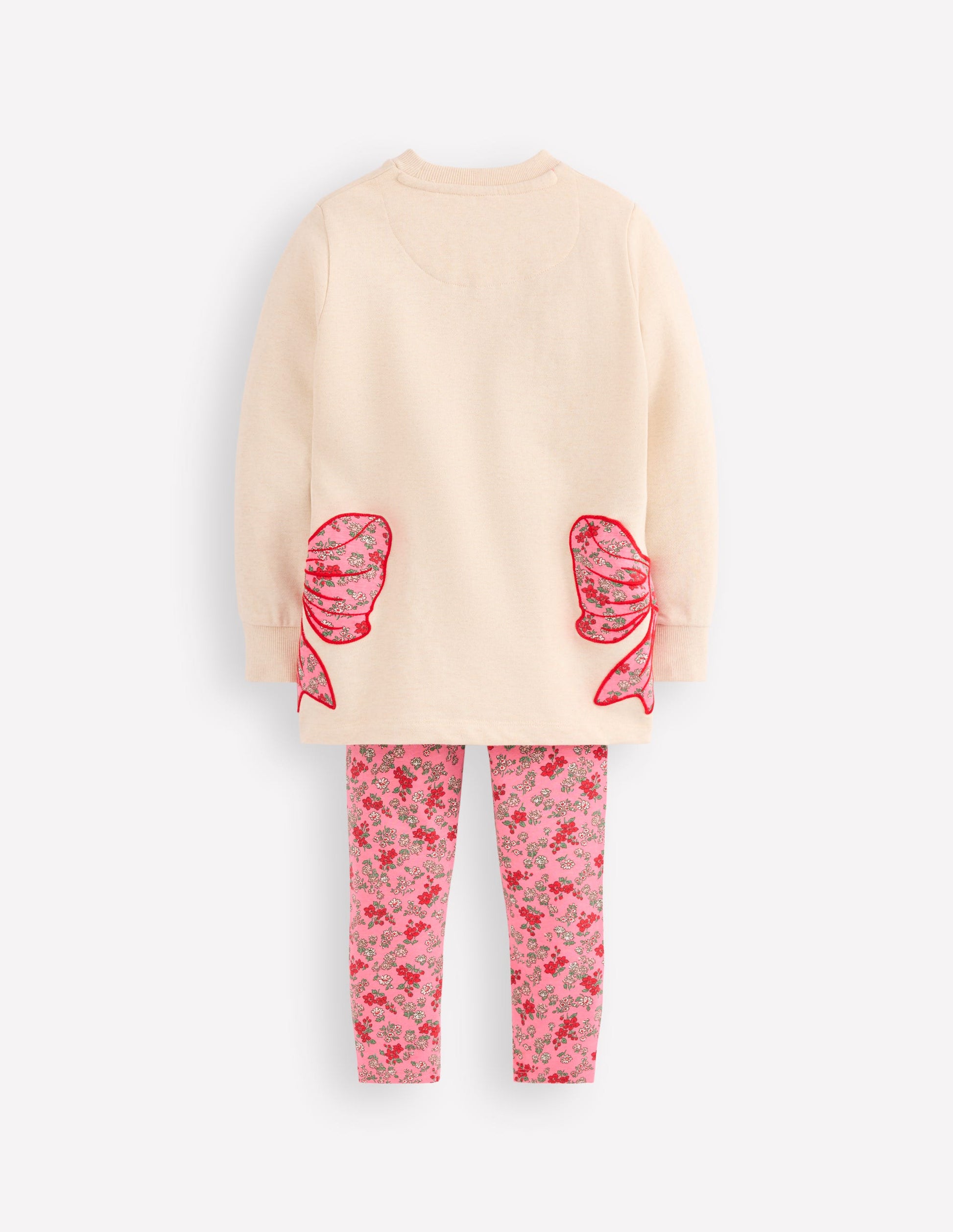 Fun Sweatshirt Tunic Set-Oatmeal Marl Bows-2