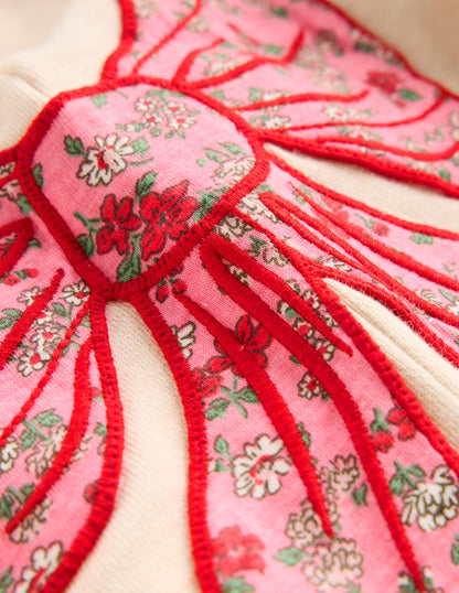 Fun Sweatshirt Tunic Set-Oatmeal Marl Bows-3