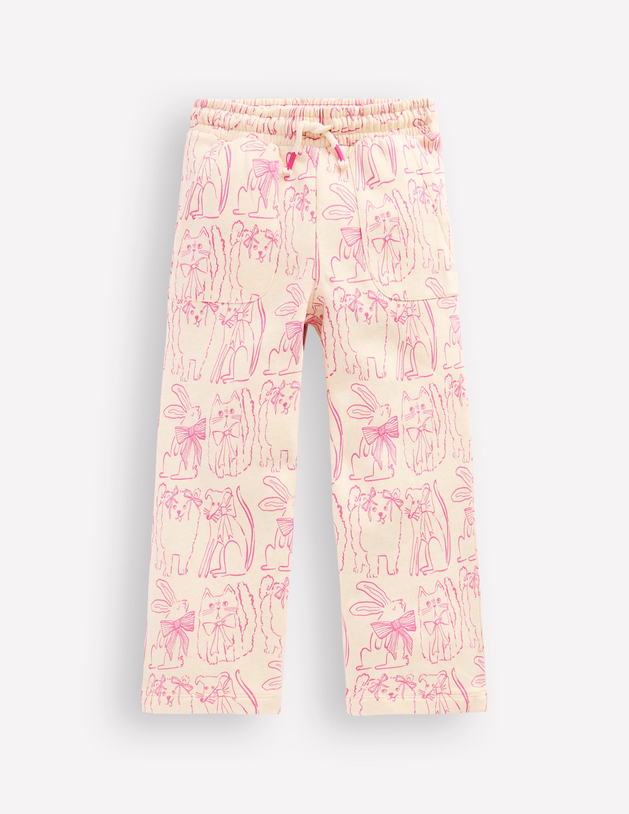 Wide Leg Printed Jogger-Oatmeal Cats - Image 4