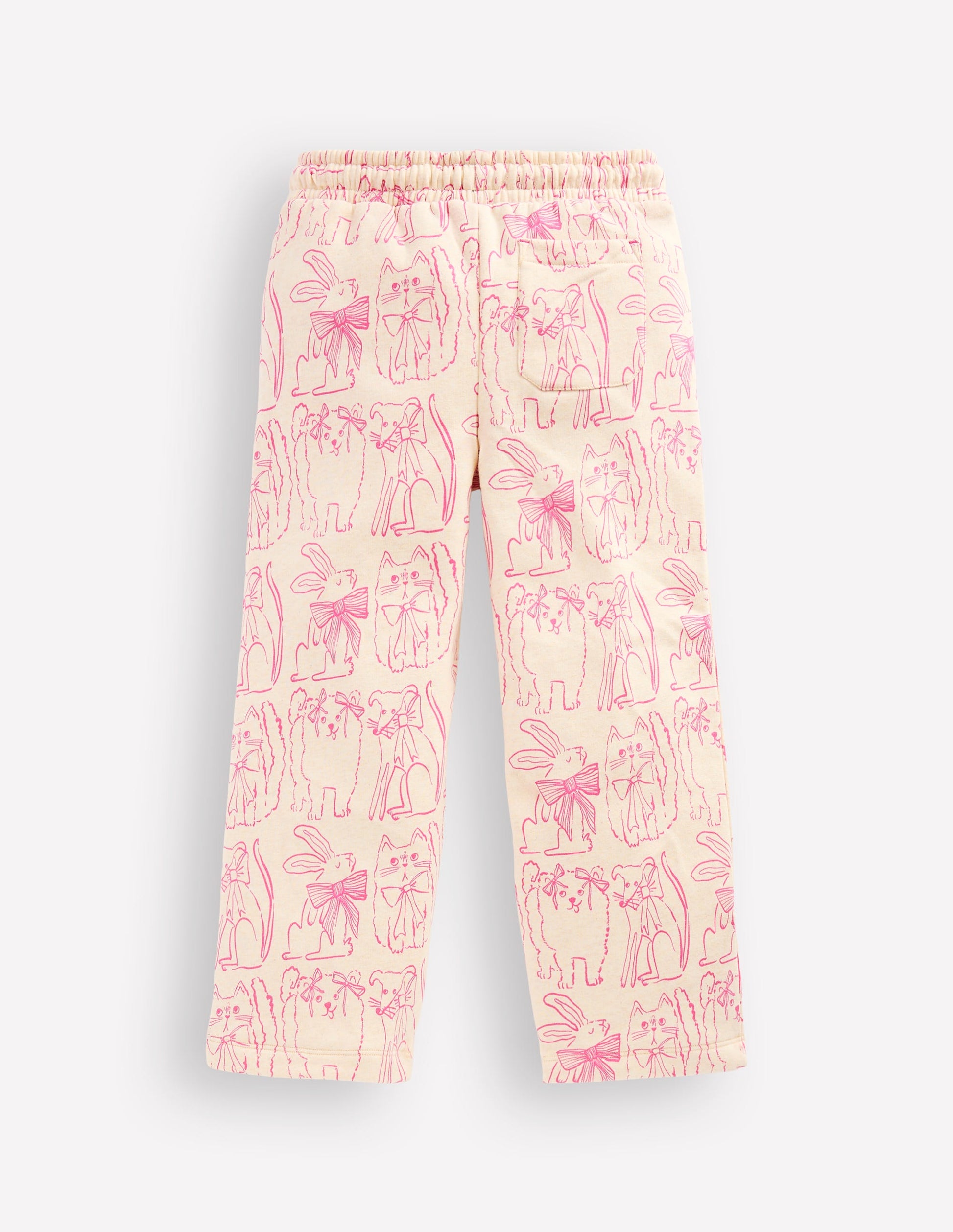 Wide Leg Printed Jogger-Oatmeal Cats-5
